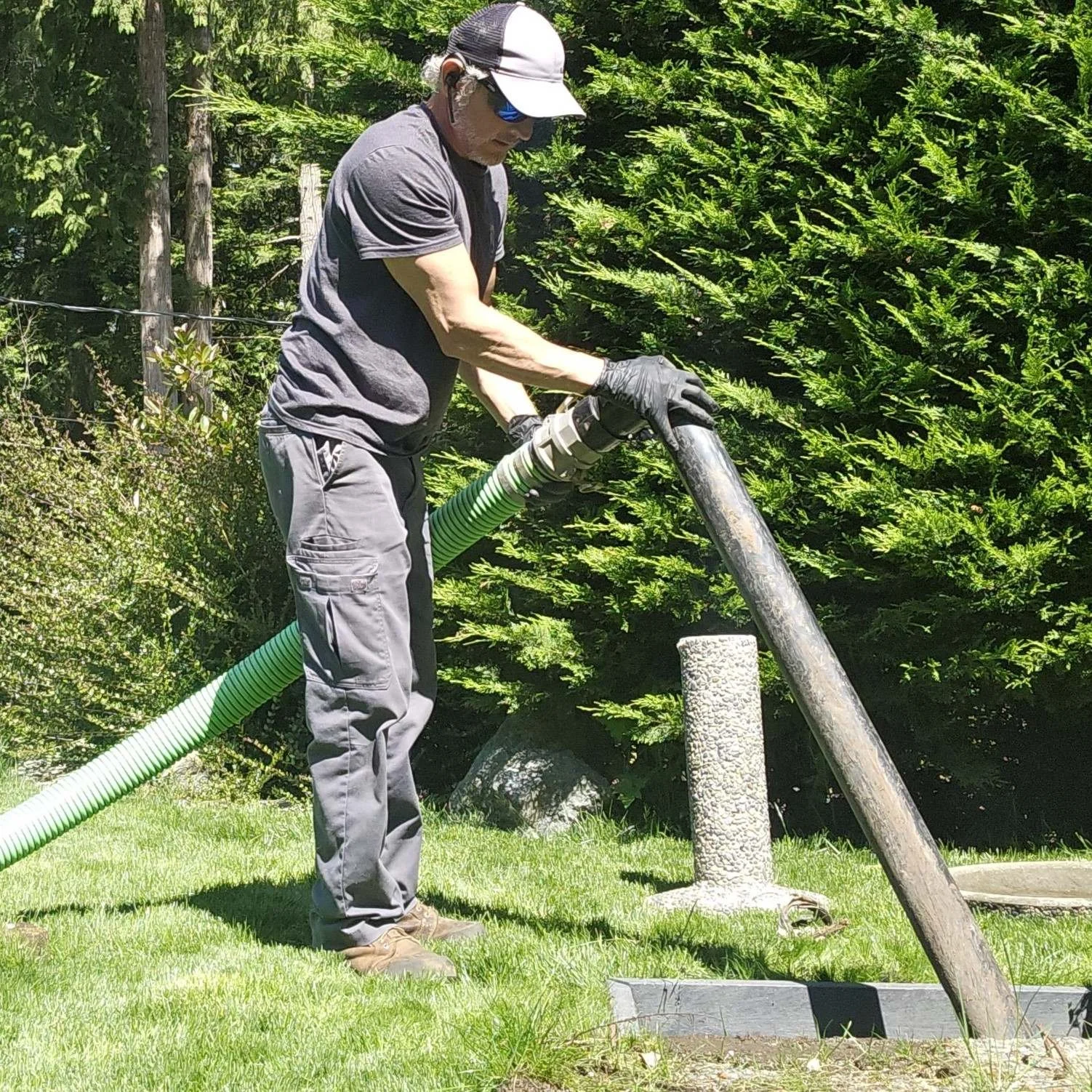Septic Pumping done by a person