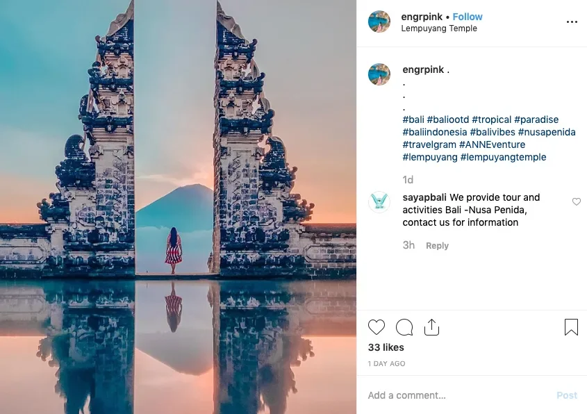 Bali reflection photo