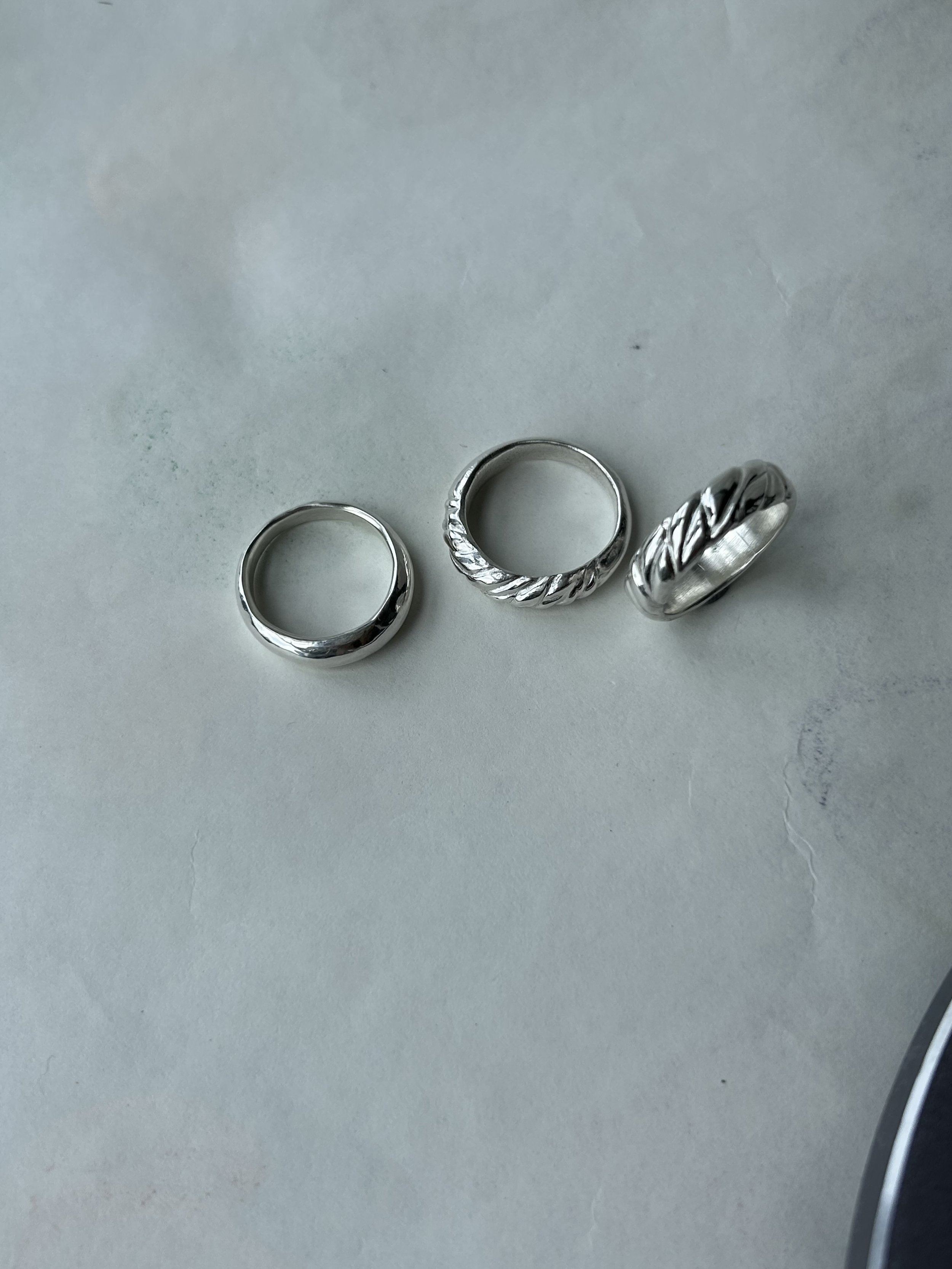 The Core - sterling silver ring with two other pieces from the First Collection