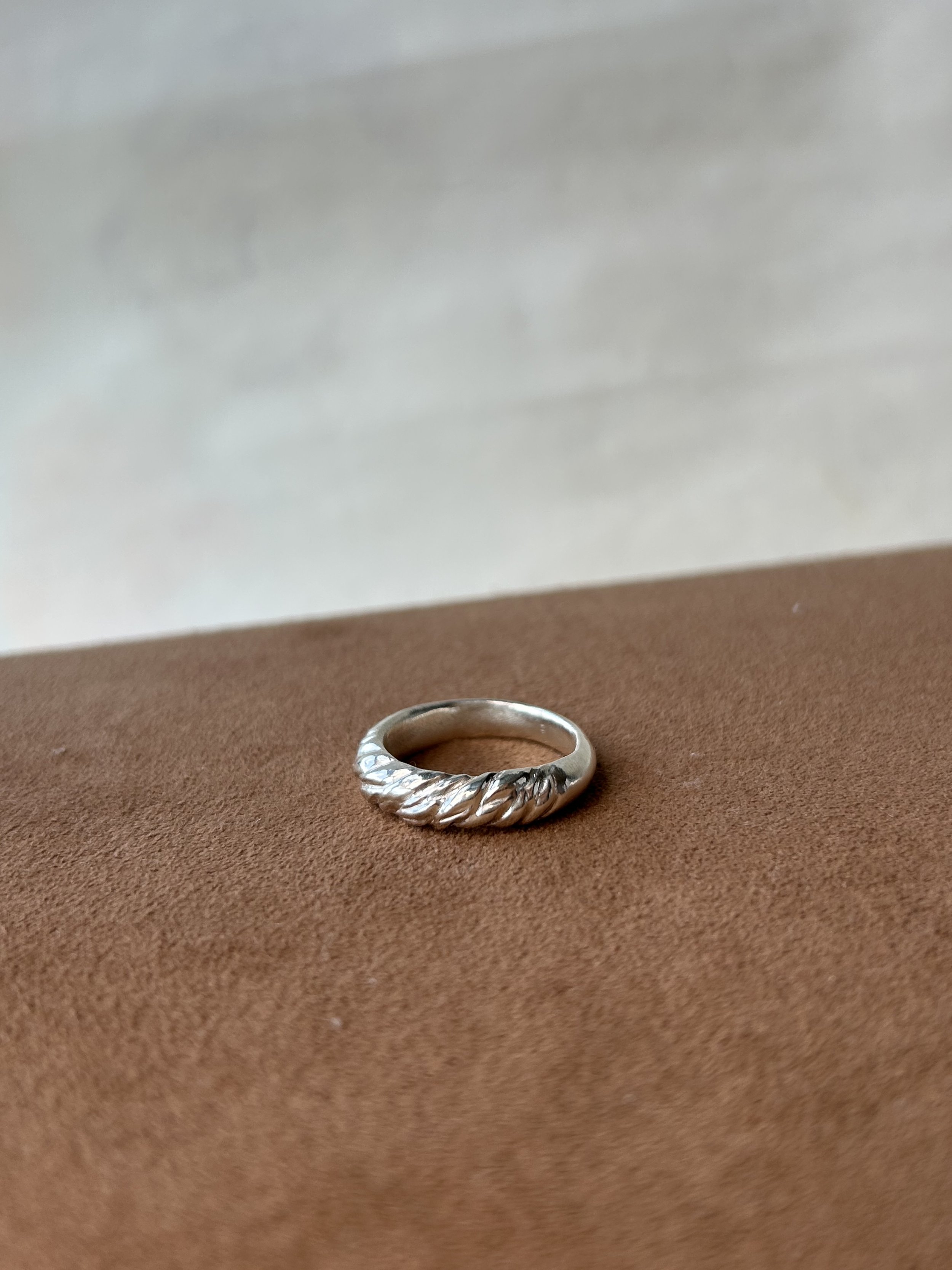 The Daring - a textured and tapered sterling silver ring