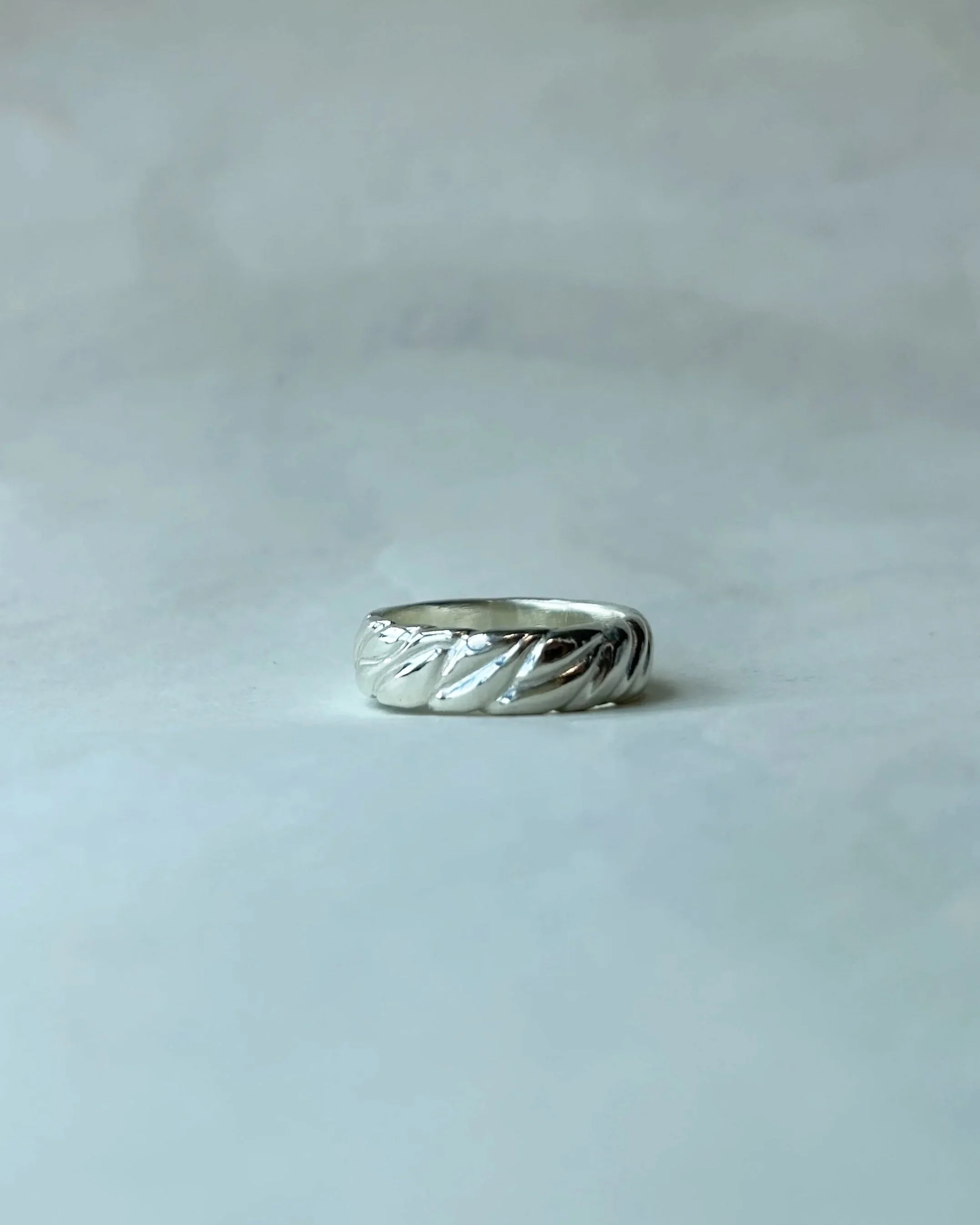 The Service - a textured sterling silver ring