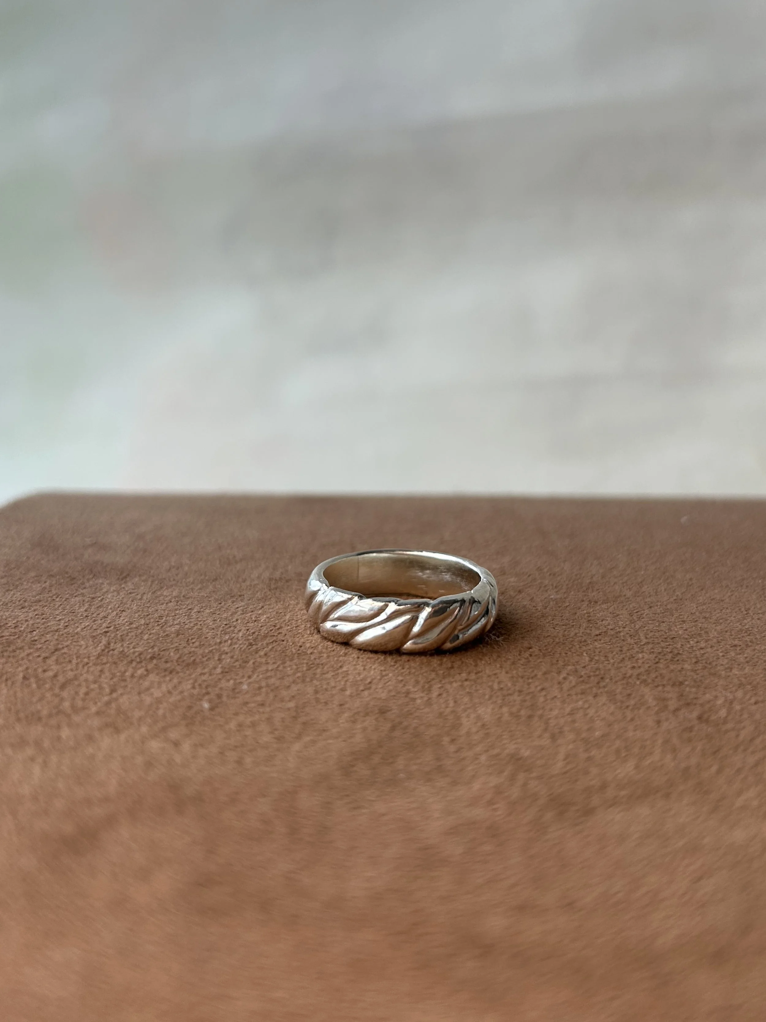 The Service - a textured sterling silver ring