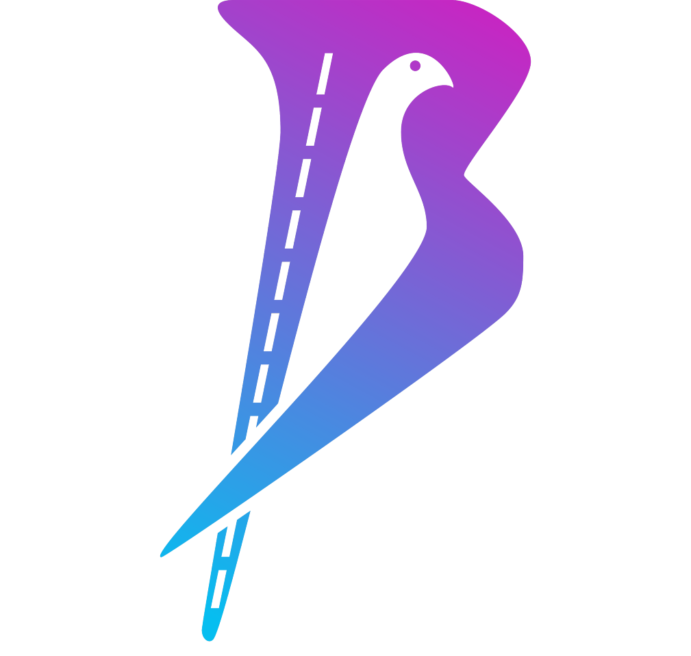 Stylized futuristic logo with a large number 2 and the letter X in shades of purple and blue on a black background.