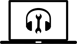 Black and white image of a human skull wearing headphones, centered in the frame.