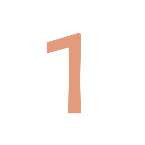 Number one displayed on a circular sign in beige color.