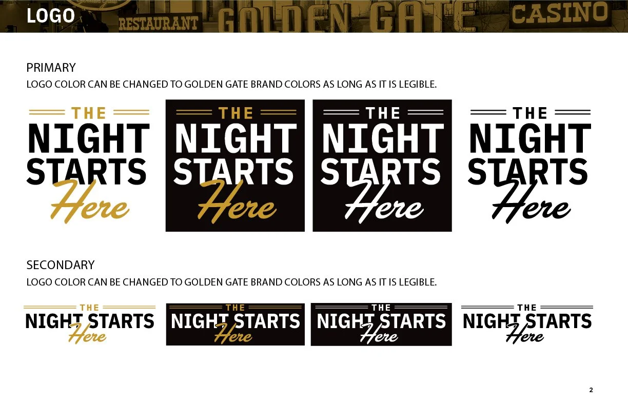 Since Golden Gate was the first hotel on Fremont St. why not make it the first stop of your night?

Conceptualized the name “The Night Starts Here” to connect the idea of beginnings; both Vegas’ origins and the start of every guest that visits Downto