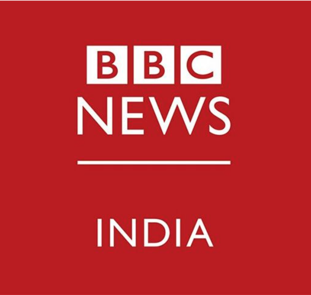 BBC News India logo on a red background.