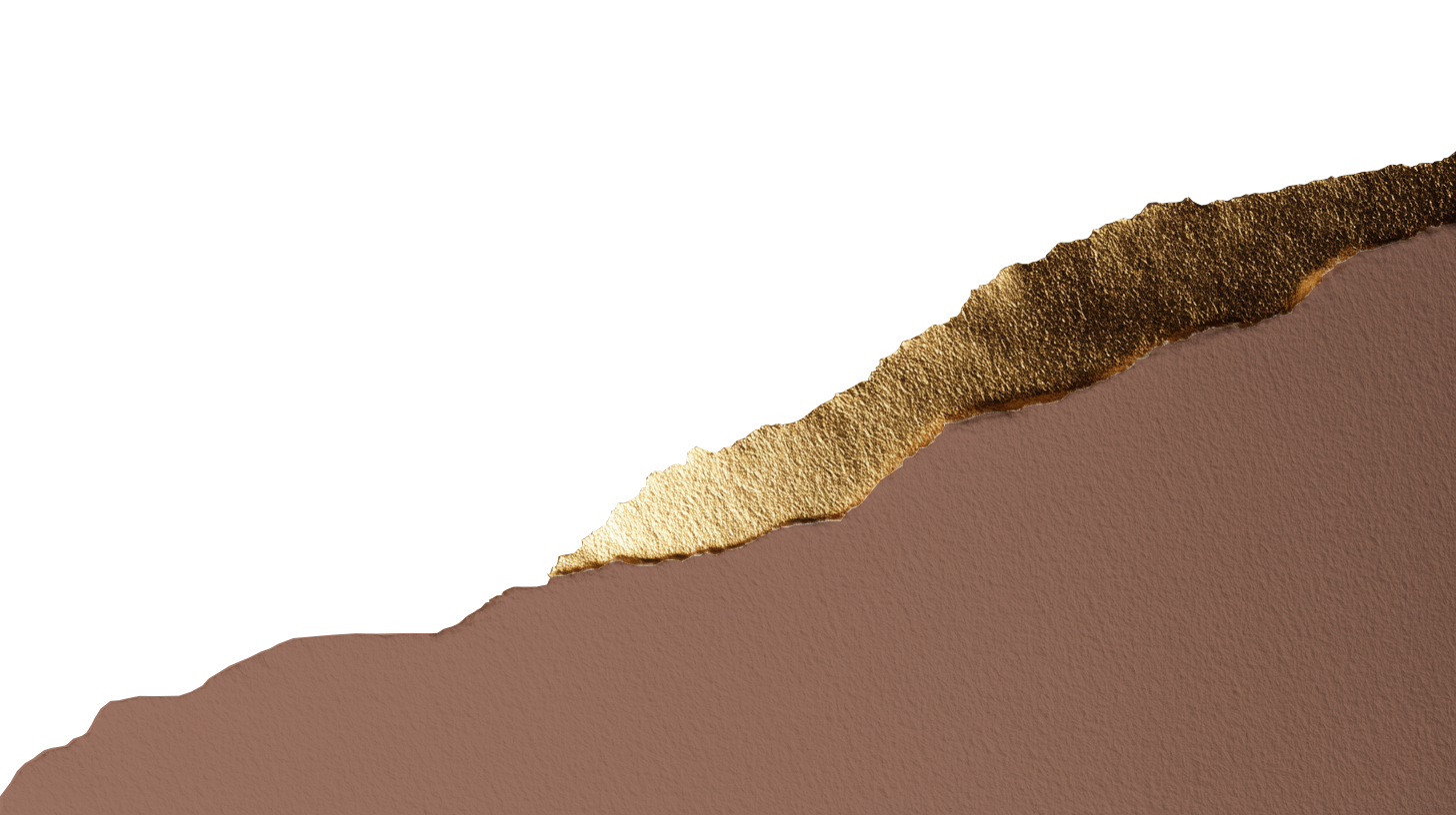 Coffe brown paper with gold foil peeking