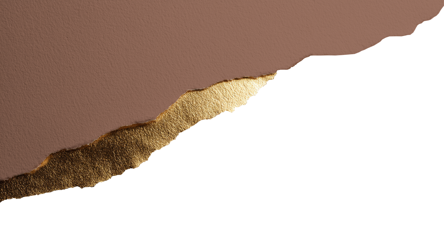 Coffee brown paper with gold foil peeking