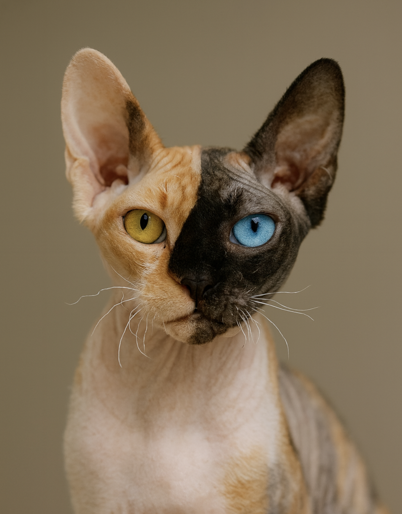 Tortie odd eyed cat