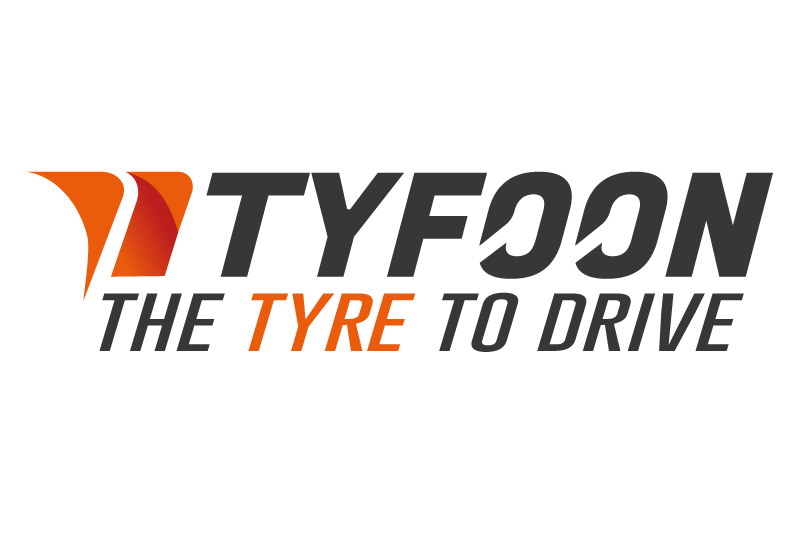 Witte achtergrond met logo Tyfoon