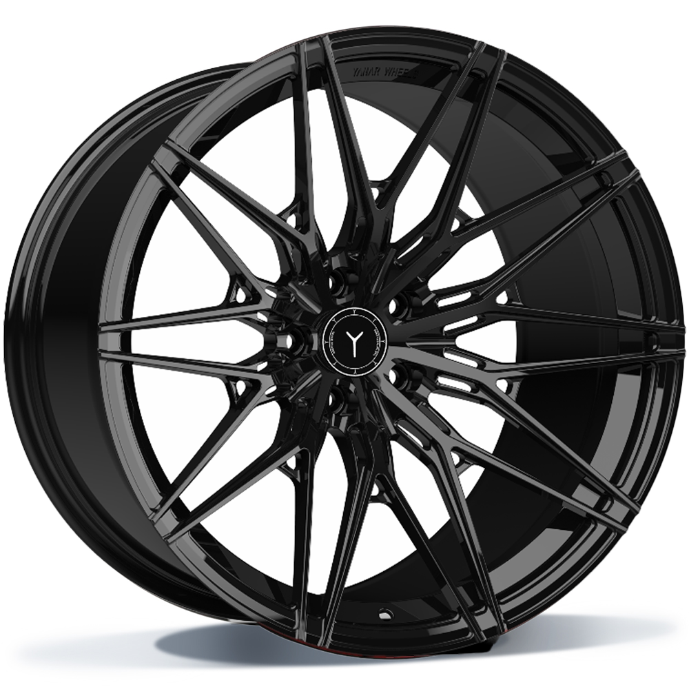 Zwarte aluminium luxe velg van het merk Yanar, multi-spaaks.