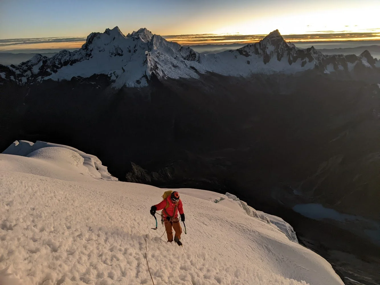 Niklas Haid bei einer Besteigung des Artesonraju in Peru