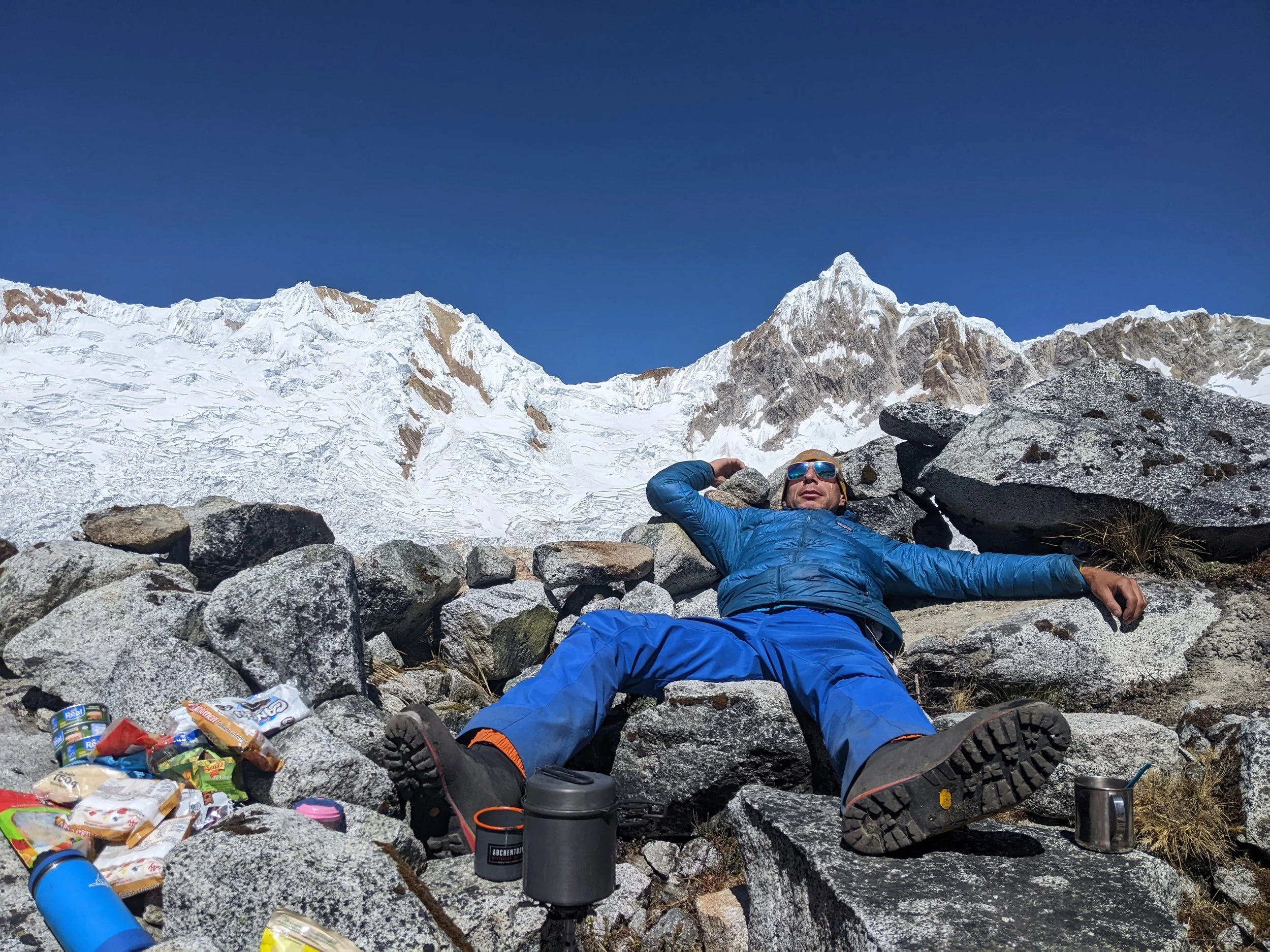 Mario Riemann im Artesonraju Hochlager in der Cordillera Blanca