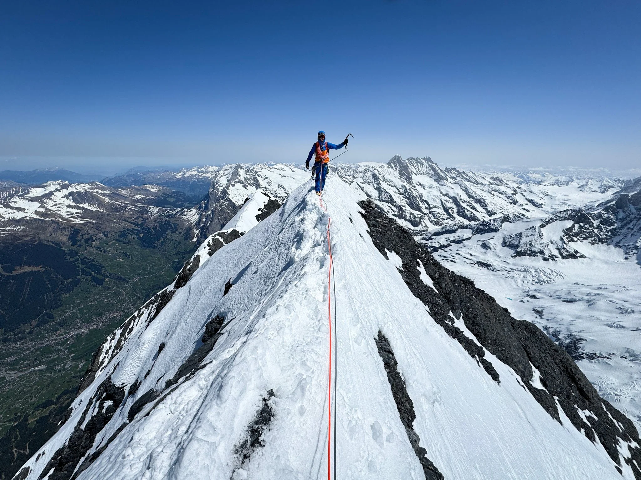 Christoph Blumrich am Mittelegigrat nach einer Begehung der Eiger Nordwand