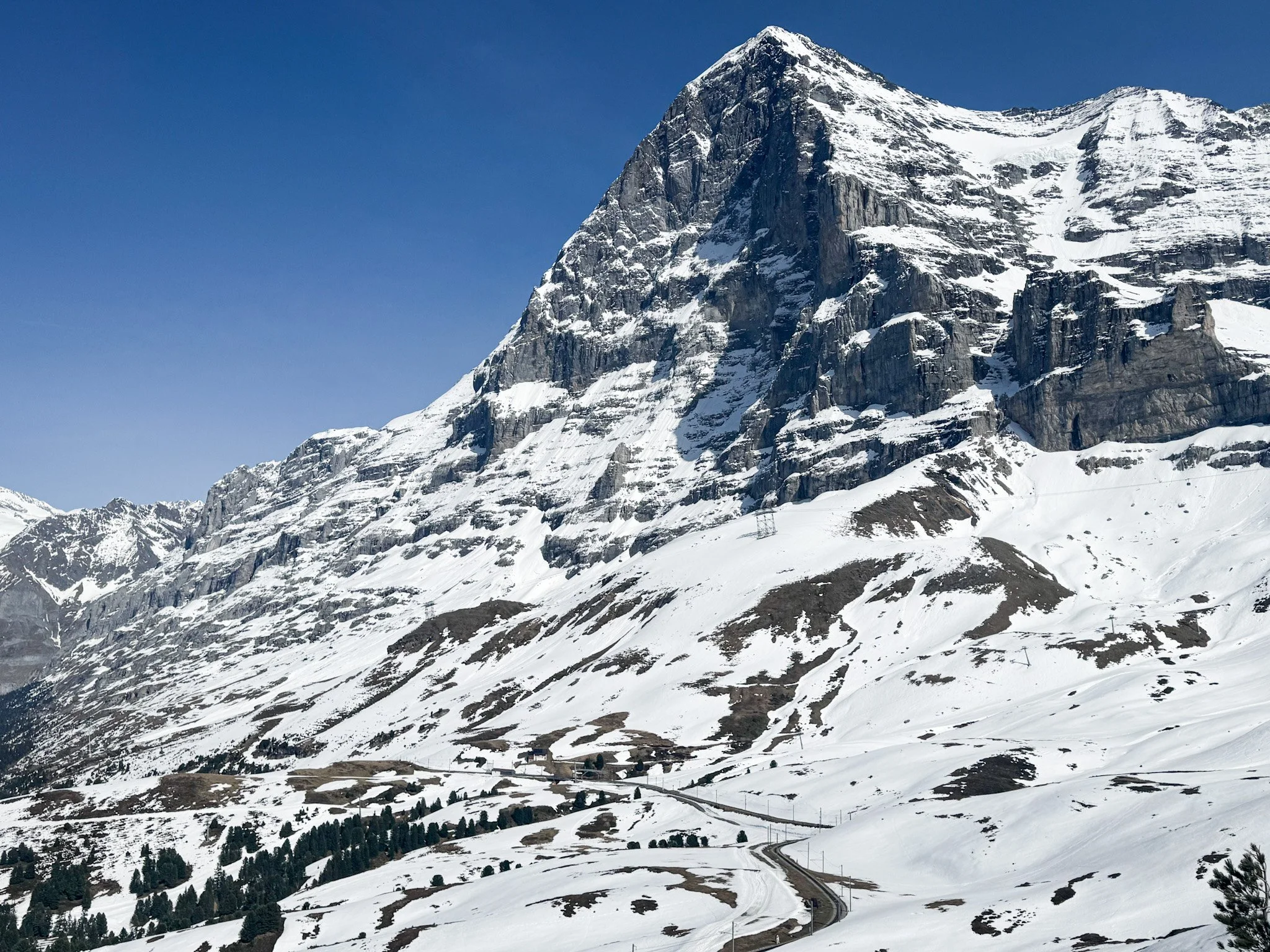 Blick von der Kleinen Scheidegg auf die Eiger Nordwand