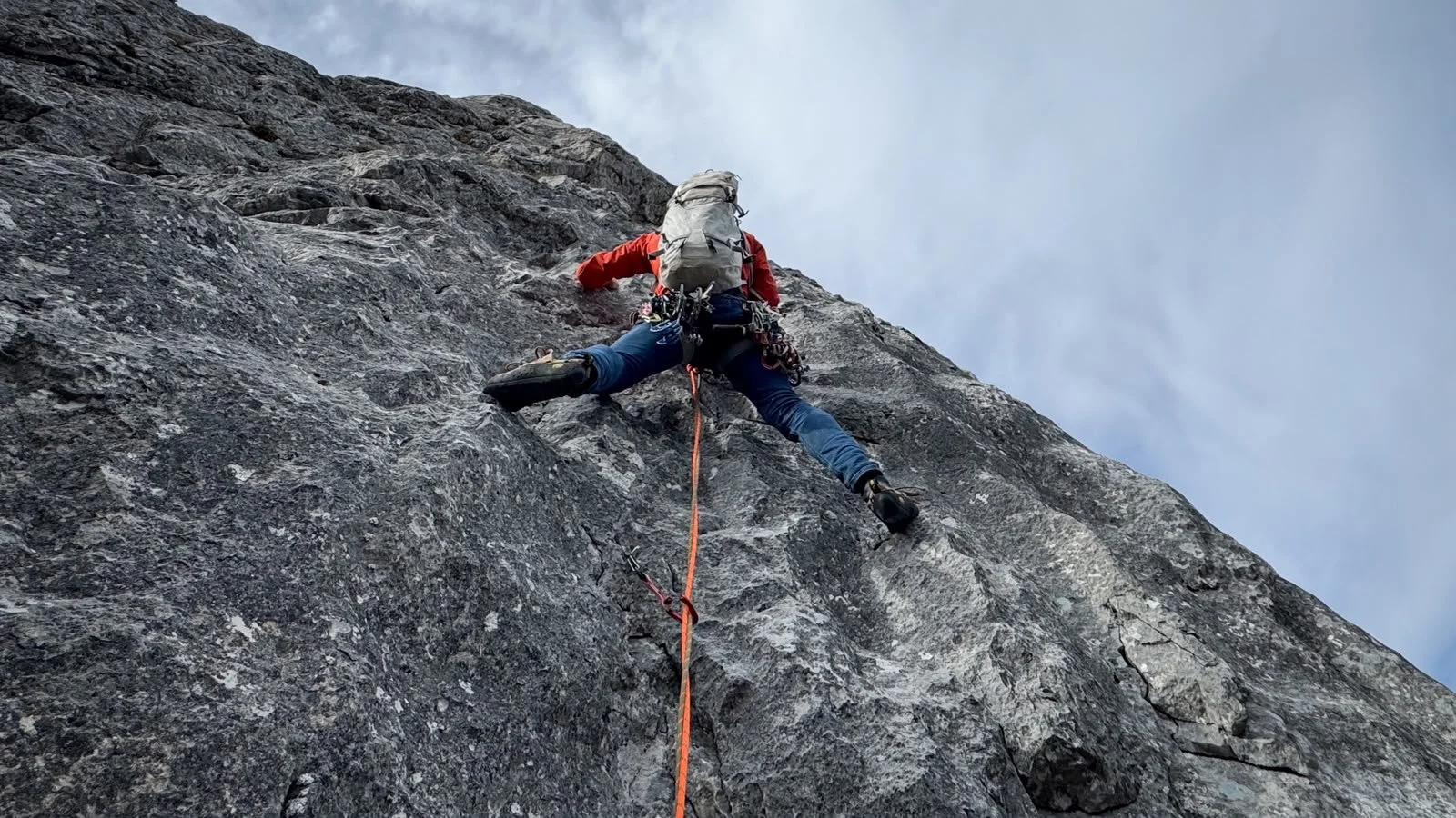 Bei der Erstbegehung der Superdirettissima in der der Donnerwand