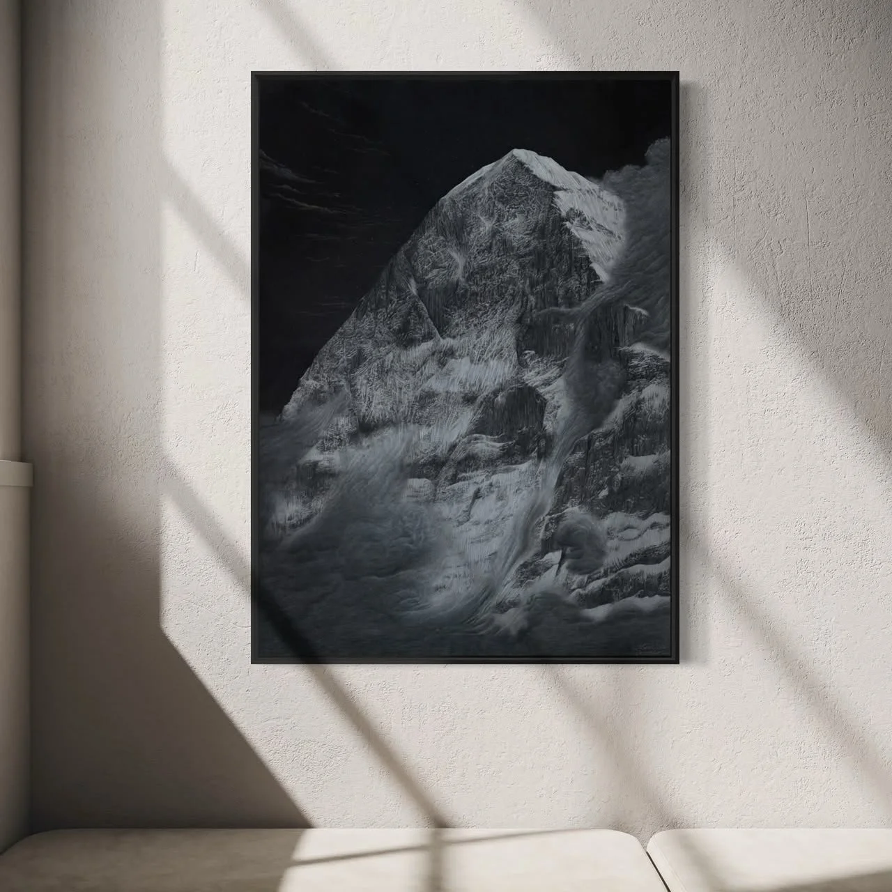 Unfertiges Bergportrait der Eiger Nordwand, von Alexander Brückler