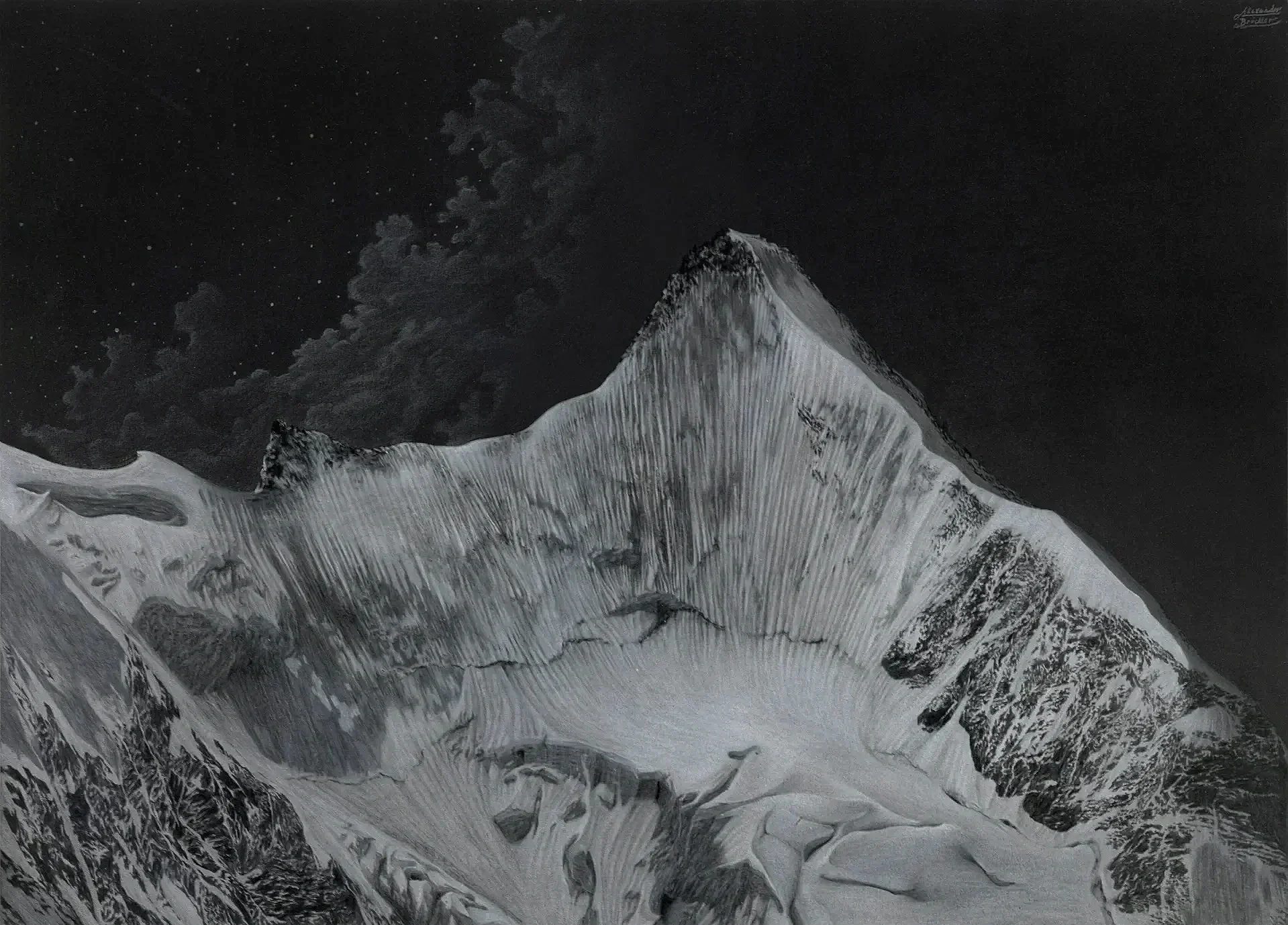 Obergabelhorn unter dem Sternenhimmel