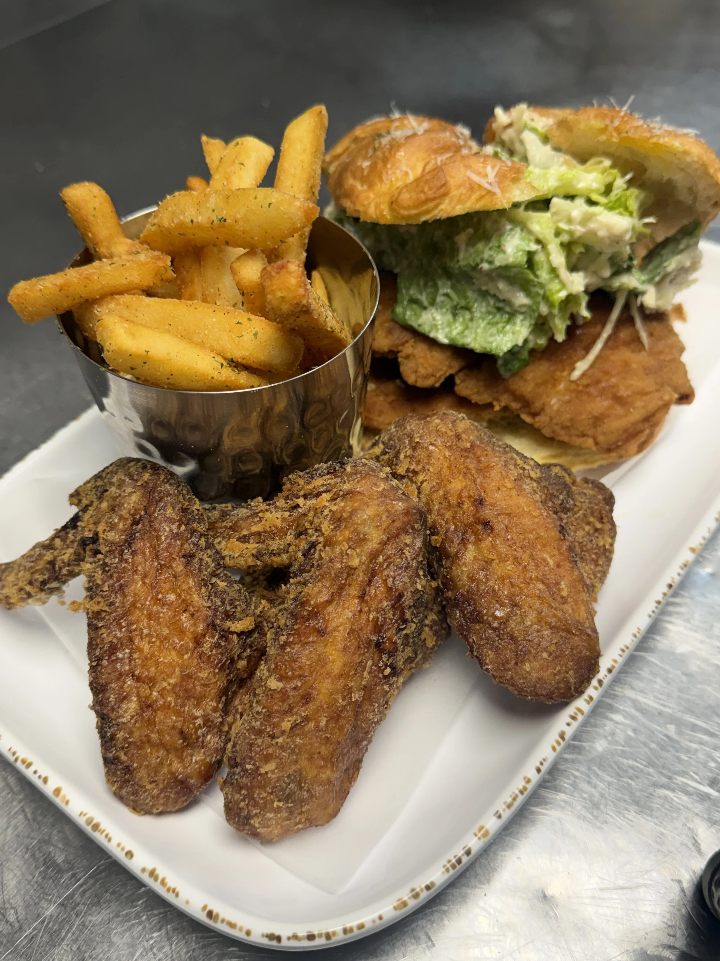 Chicken Caesar Croissant & Wing Combo Meal