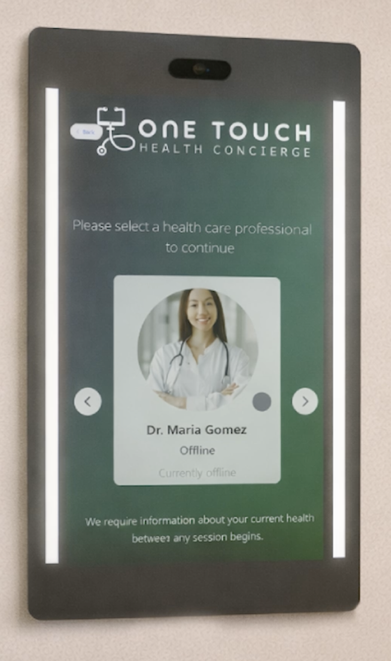 Image displaying health concierge screen on Longevity Mirror by Nuralogix