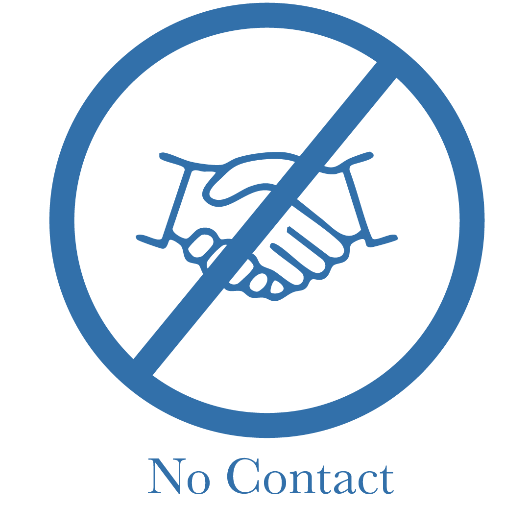 Hand shake with dash through, indicating no contact