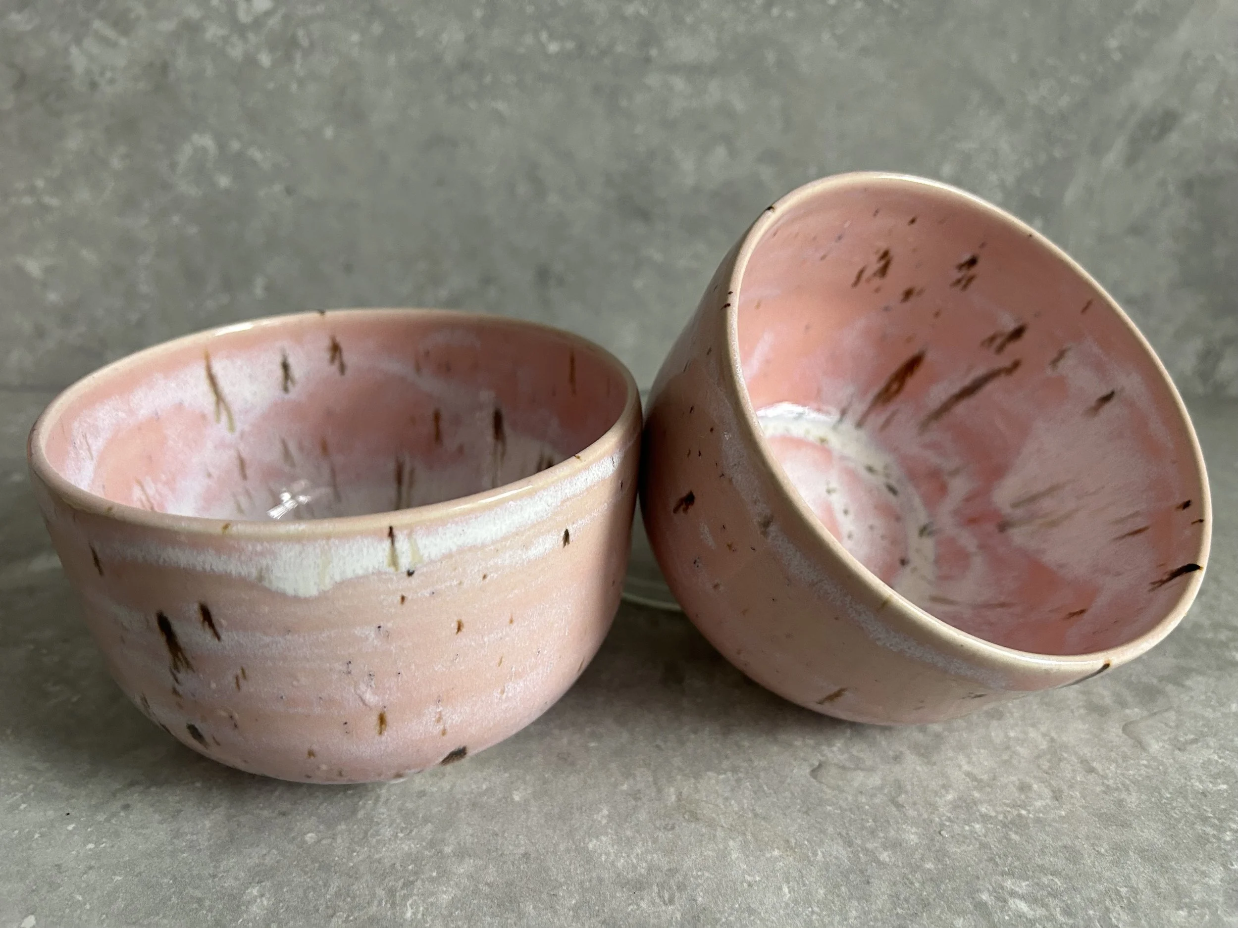 Soft Pink Handcrafted Snack Bowls - Set of 2