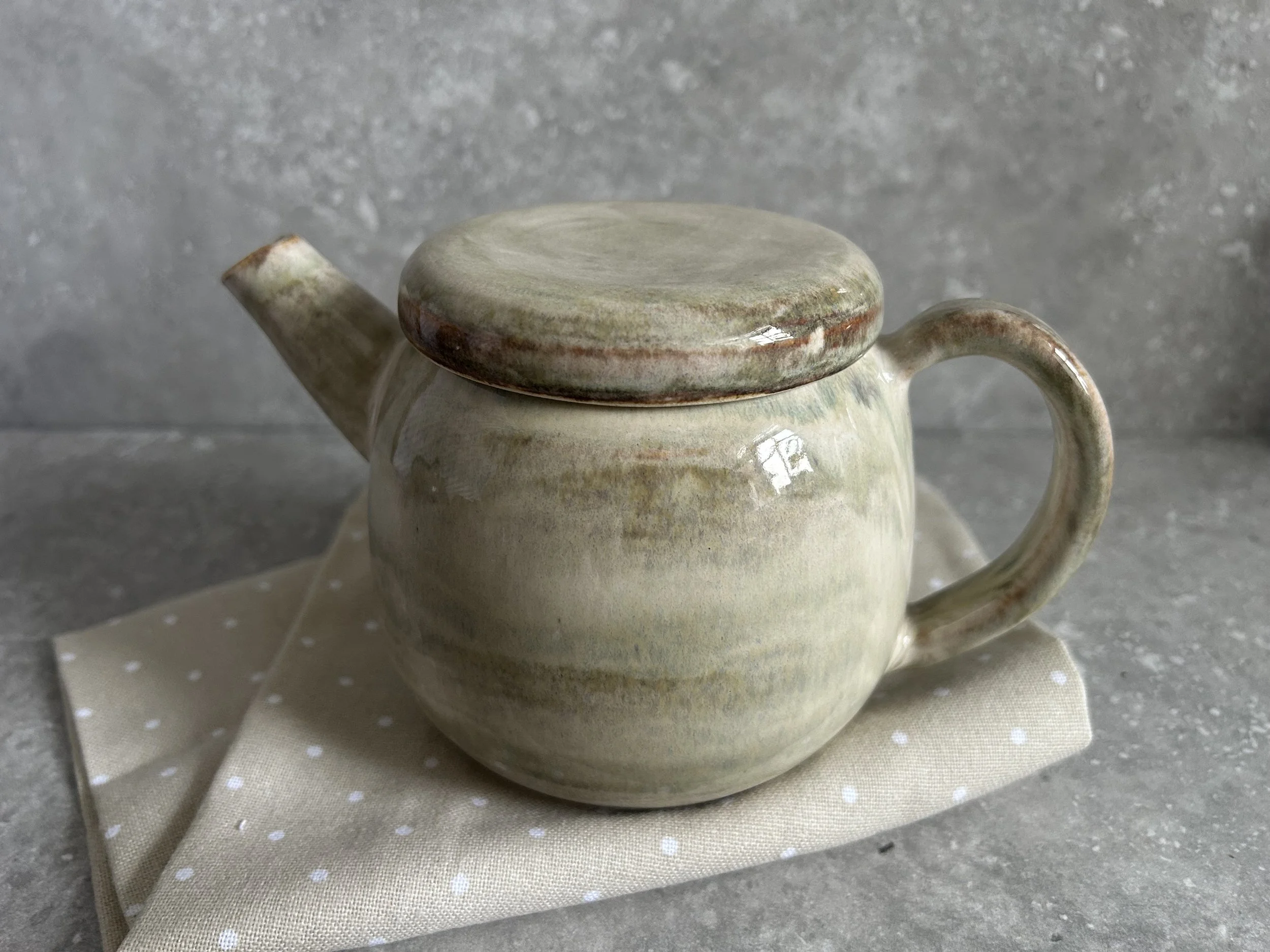 Earth Tones Teapot with Unique Lid
