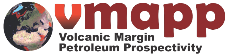 A logo featuring a globe with cartoonish painted landmasses and a stylized green base, next to the lowercase text 'vmp' in red.