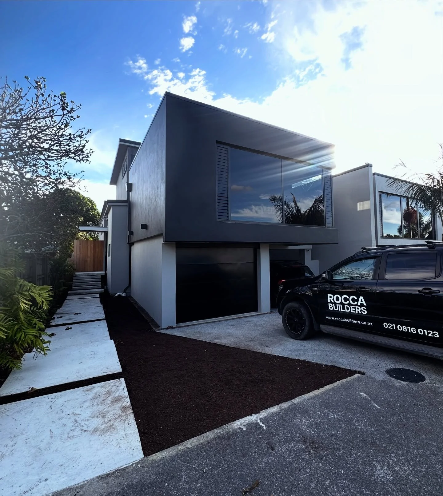 Street front at our duplex new build project in Westmere