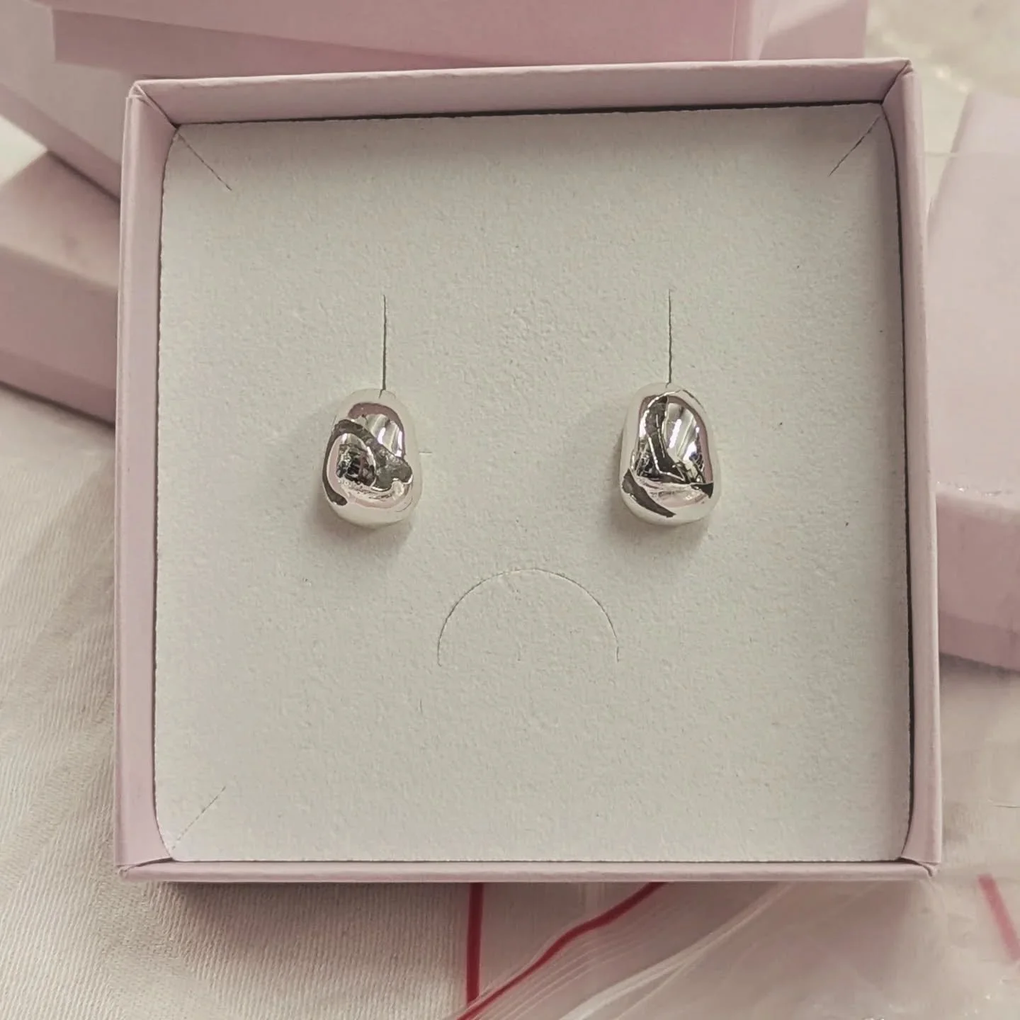 Molten studs with crystals. 
#jewelry #organicshapes #oneofakind #silverearrings