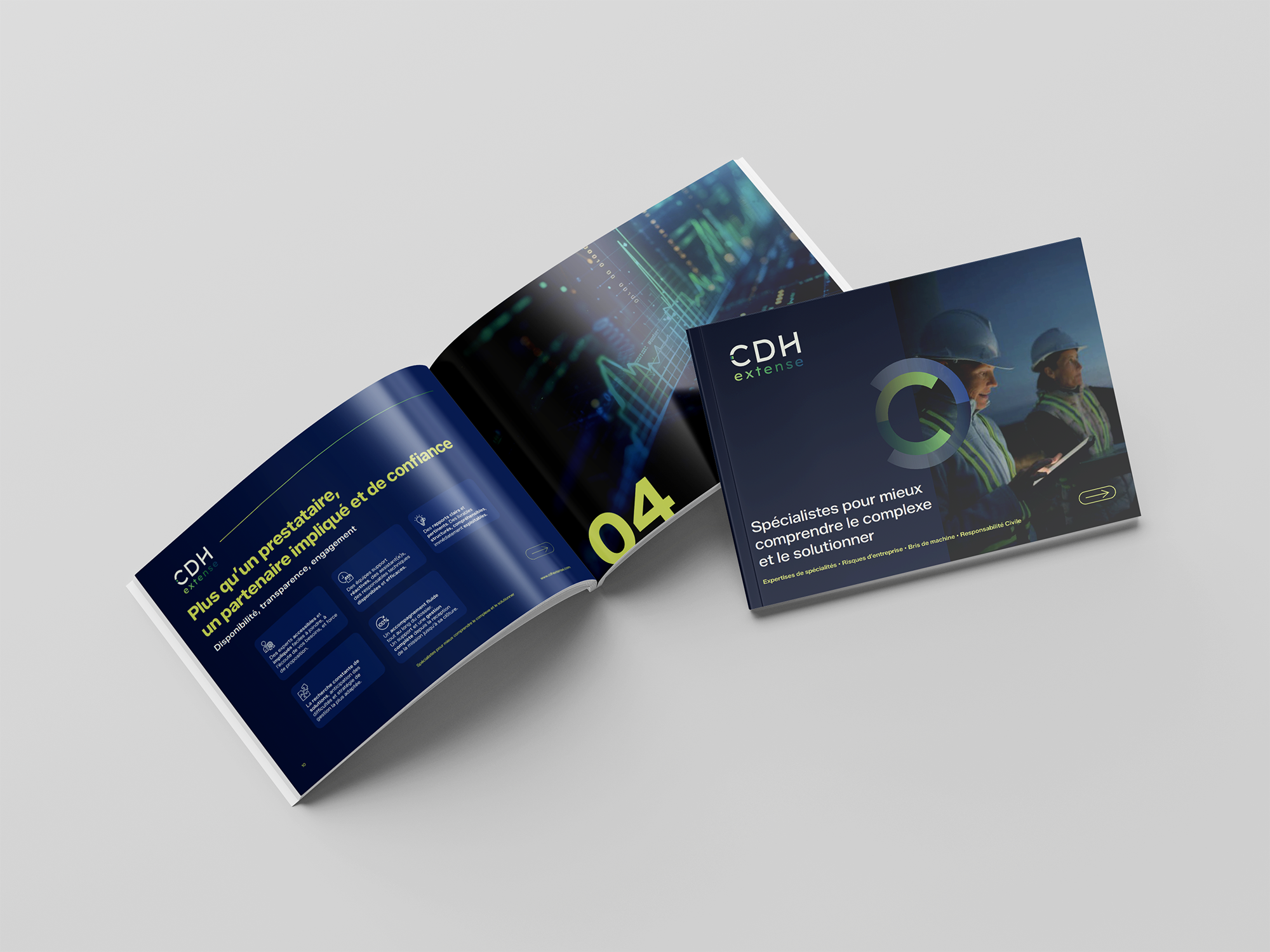 Création de brochure digital et imprimée pour CDH Extense par Studio Phénomène