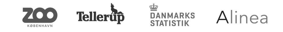 Logo collage of Tellerrip, Danish Crown's statistical data, and the name Alinea.