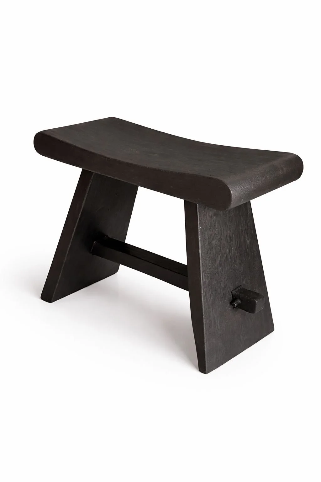 Solid Suar Wood Stool / BLACK