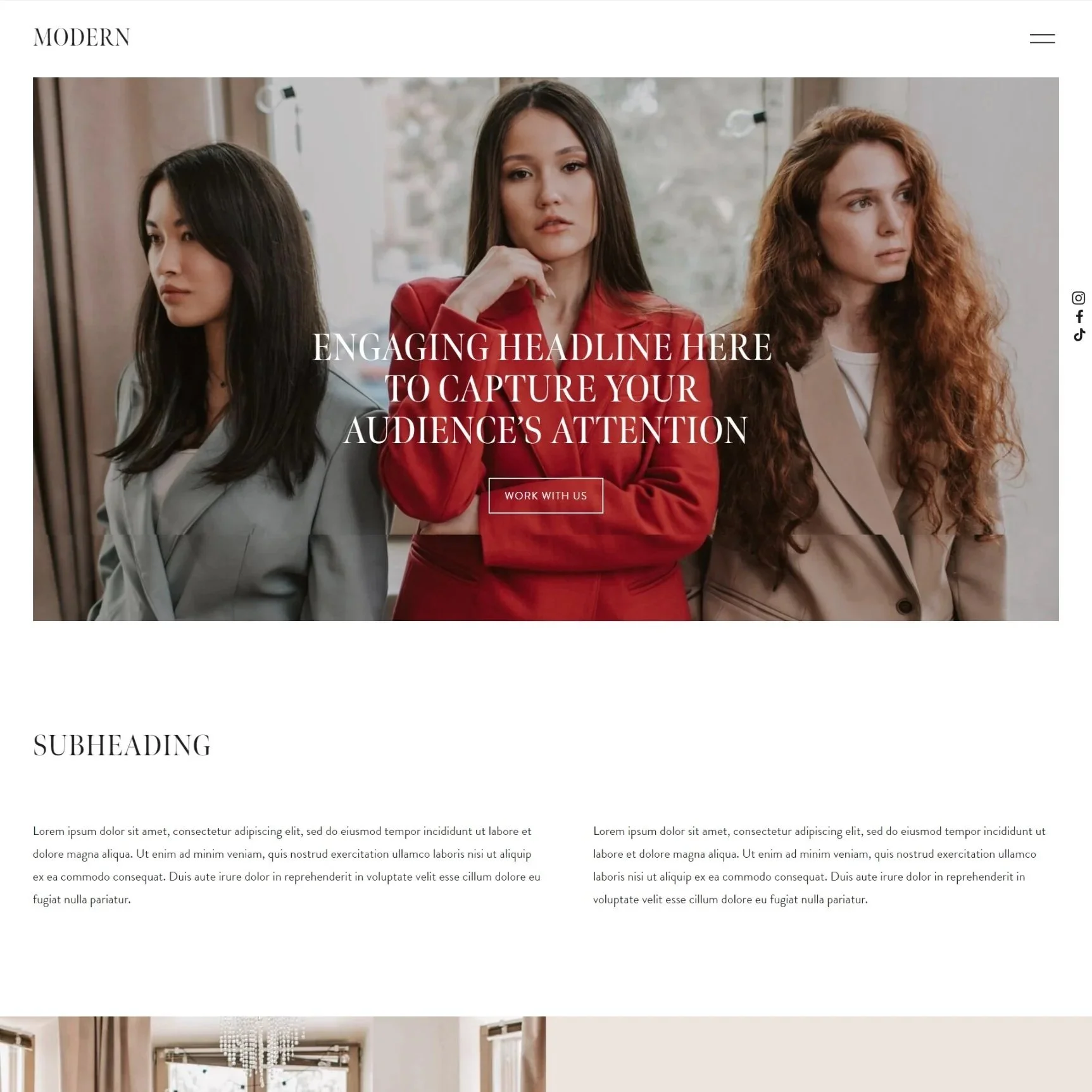 Modern Squarespace 7.1 template
