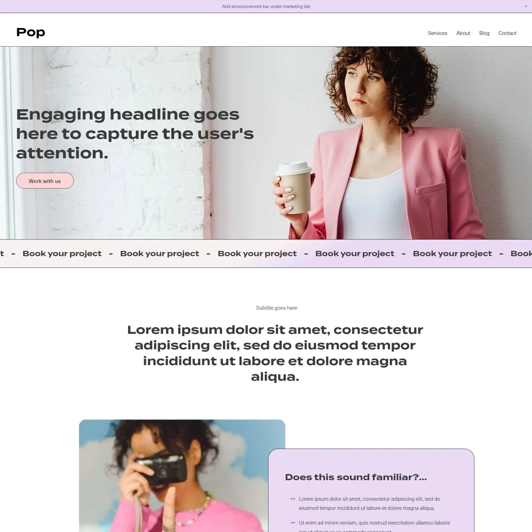 Pop Squarespace 7.1 template