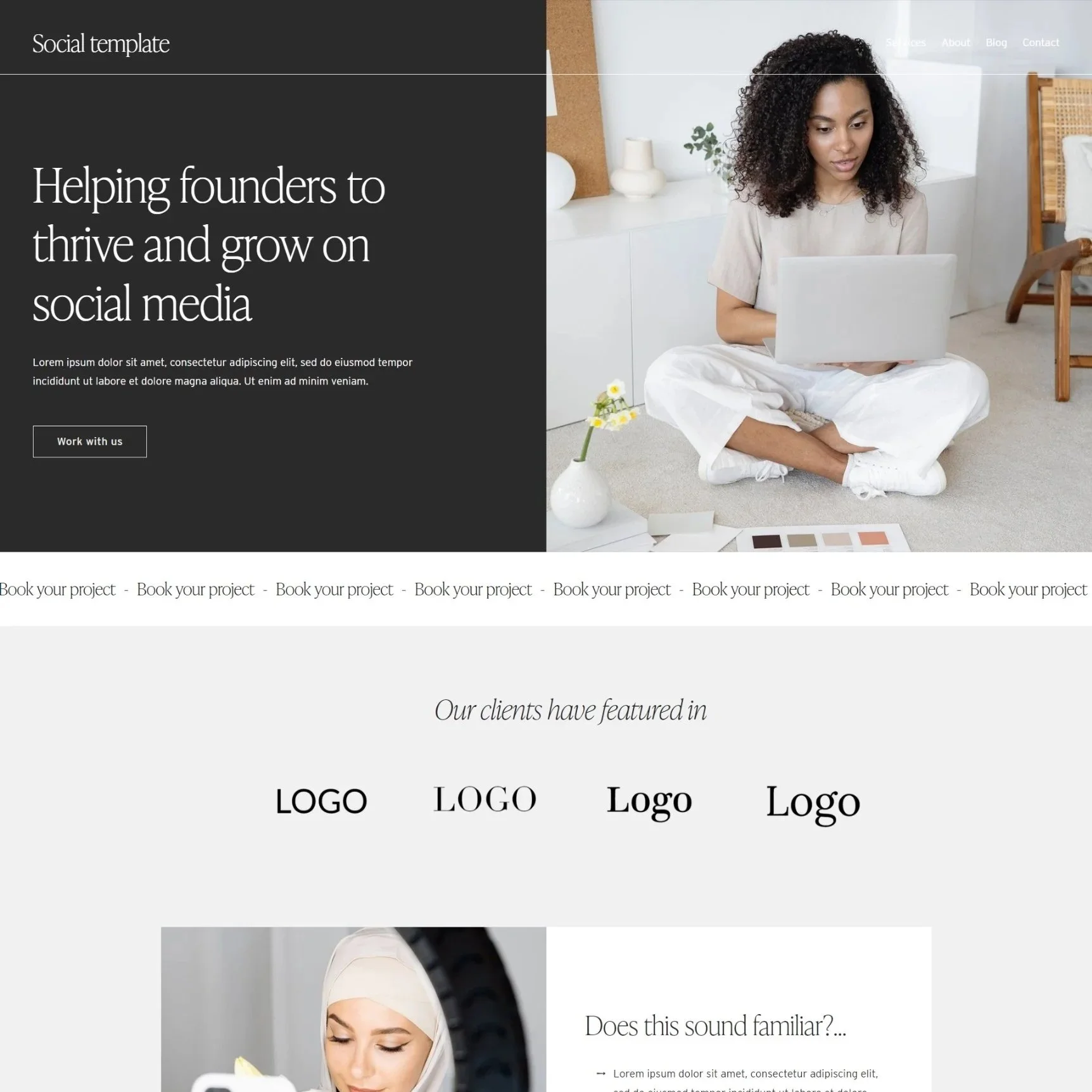 Social Squarespace 7.1 template
