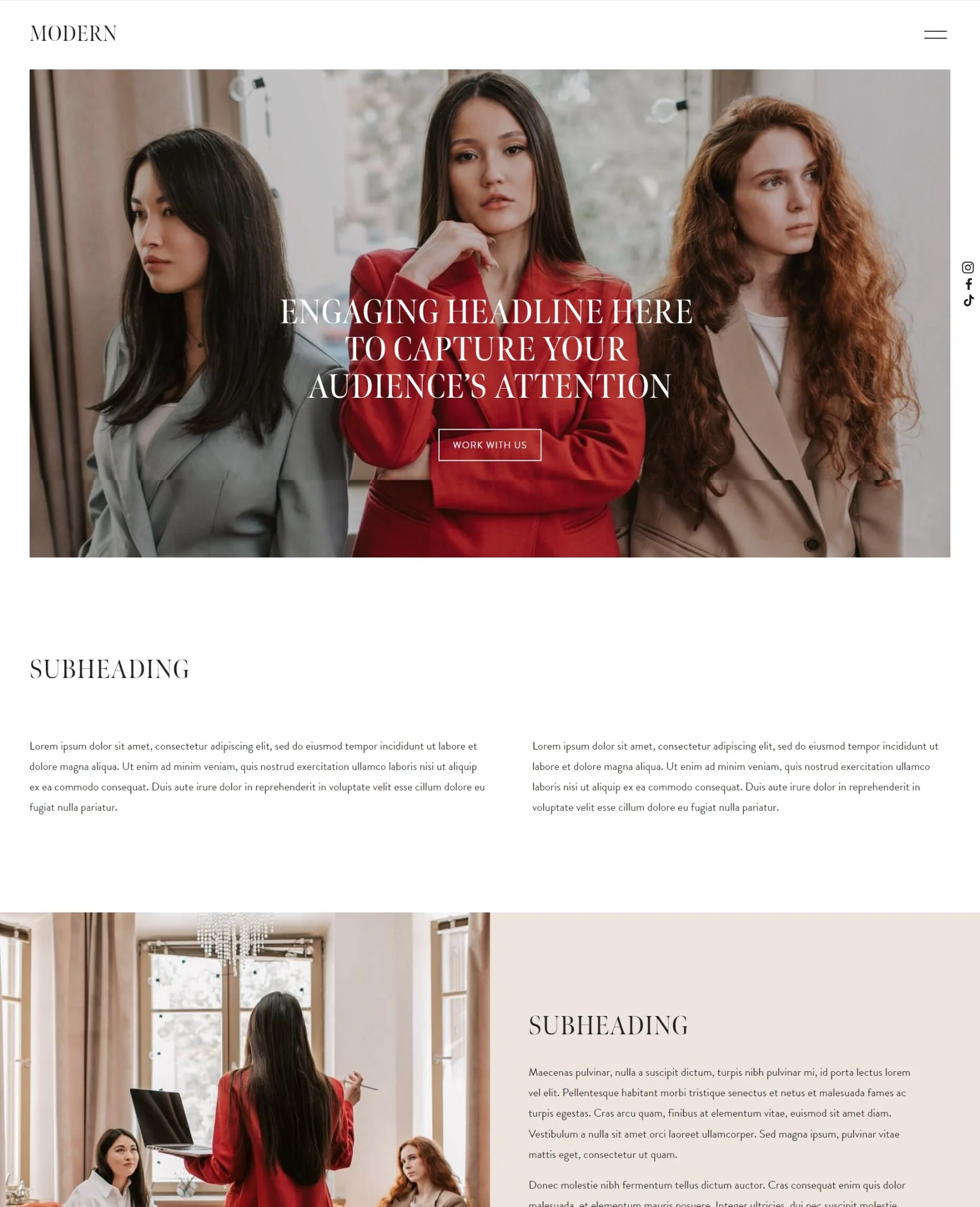 Modern Squarespace 7.1 template