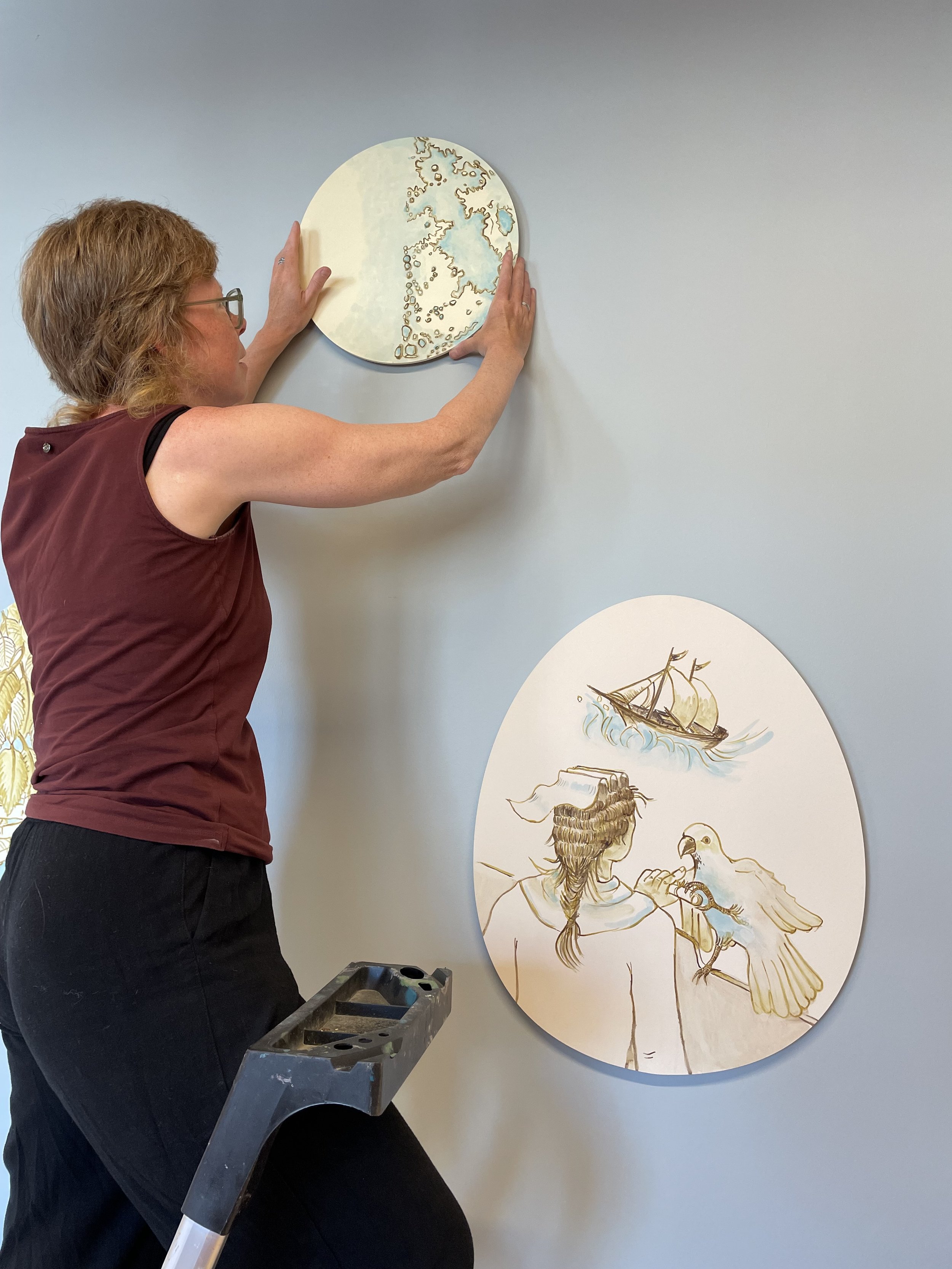 Månelyst, a serie of drawings for Nidarvoll rehabiliteringsenter. 2023