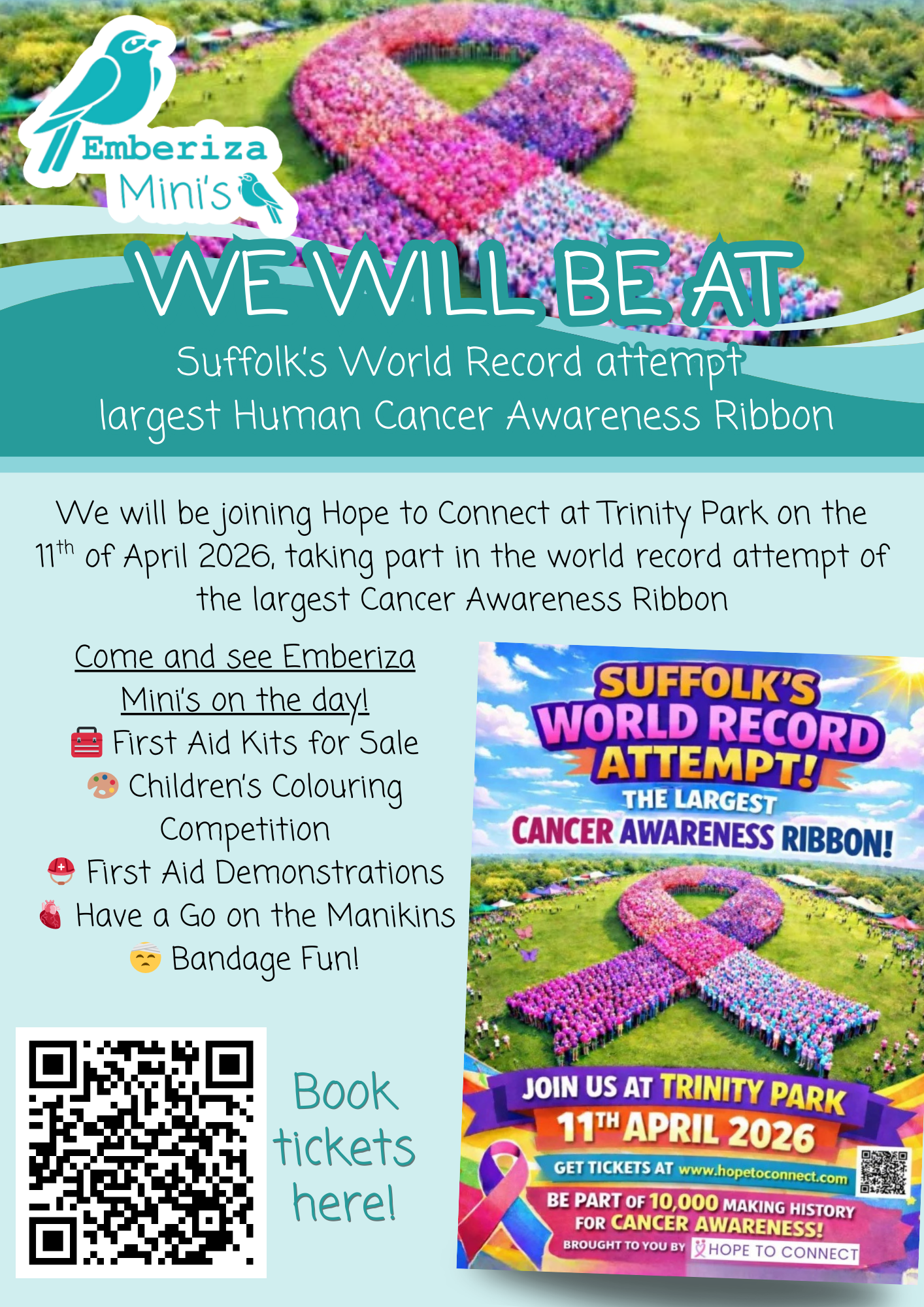 World Record for the largest Human Cancer Awareness Ribbon 🎗️