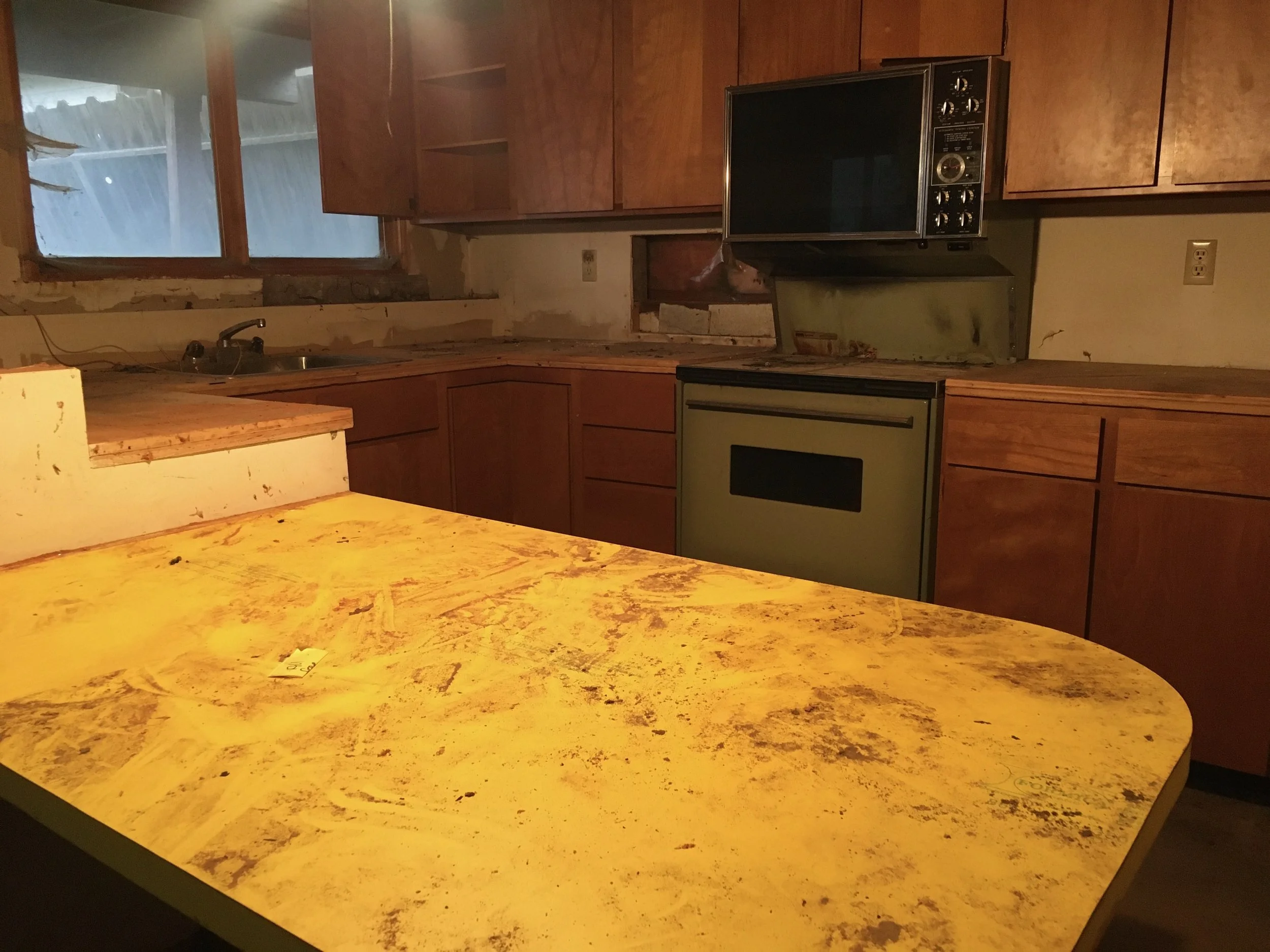 Basement kitchen after full home clear-out