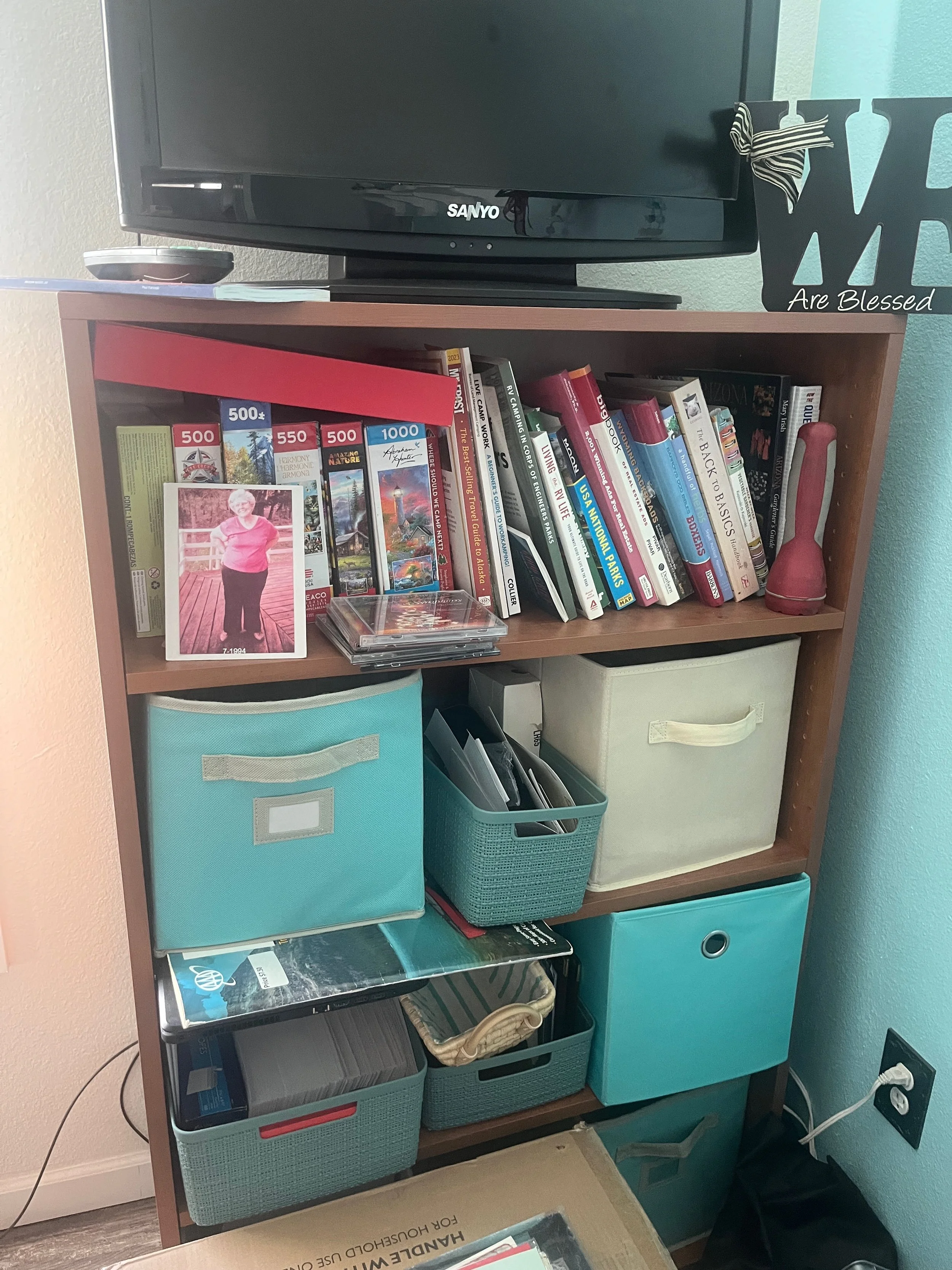 Bookcase Before Office Organization