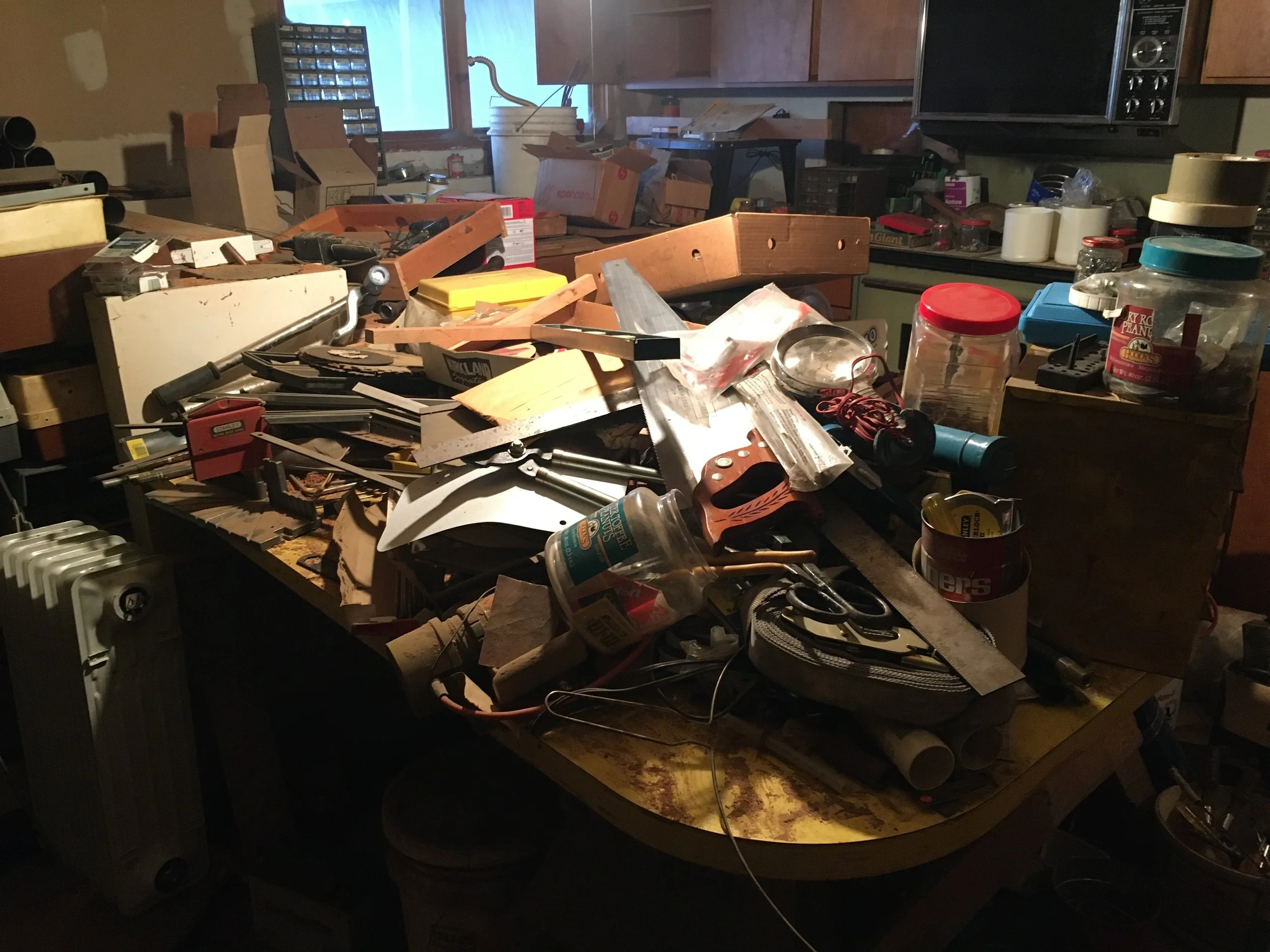 Basement kitchen before full home clear-out