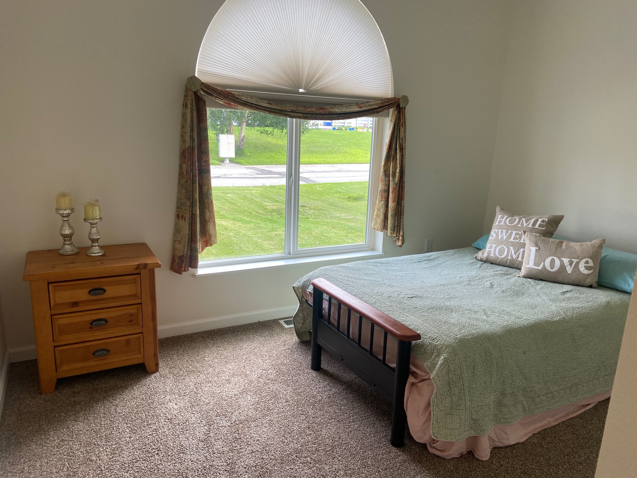 Bedroom after decluttering and staging