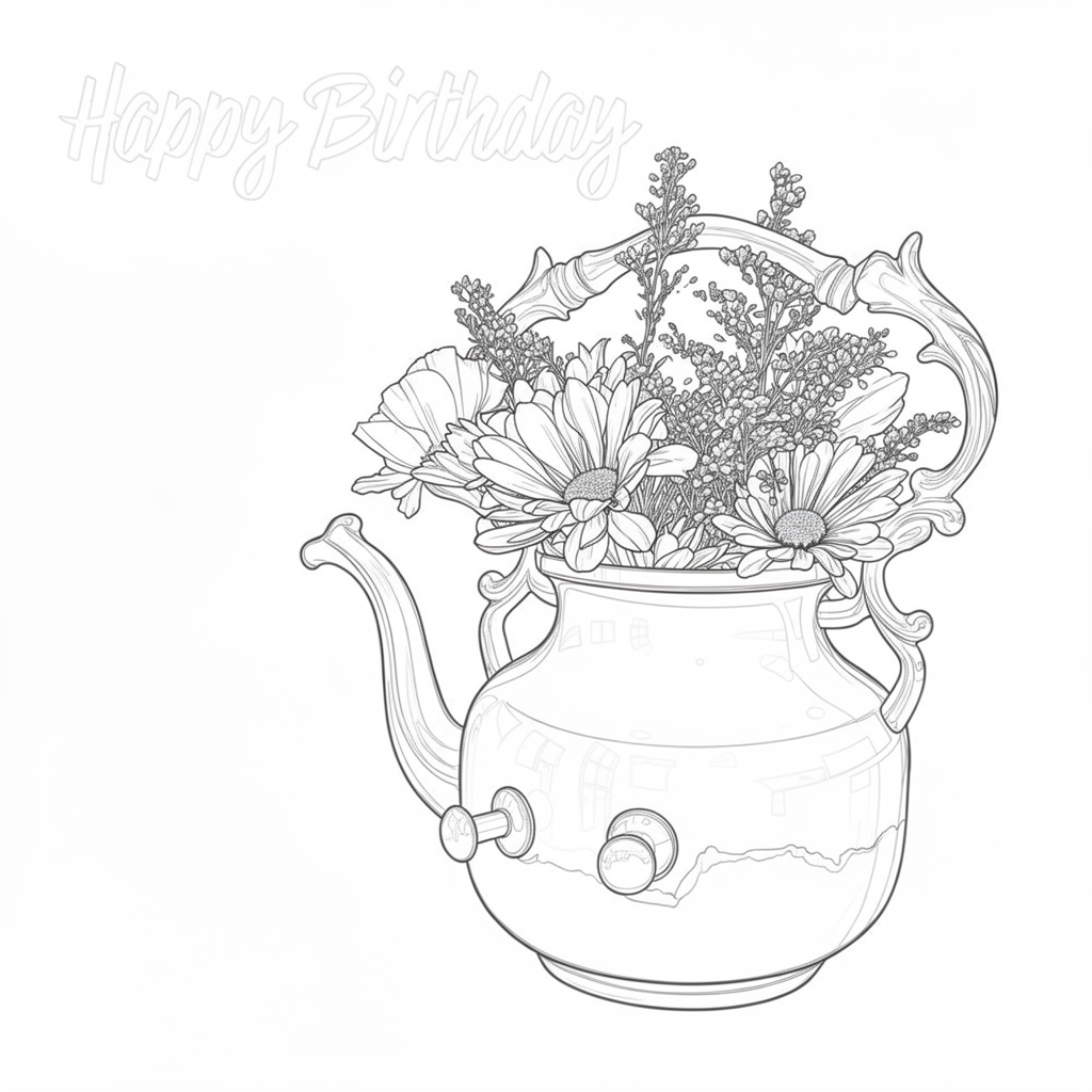 Happy Birthday Coloring Page