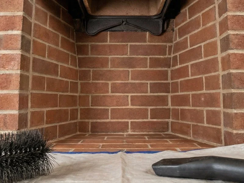 Fire and smoke damage restoration showing soot cleanup inside a Maine home by Penobscot Cleaning Services