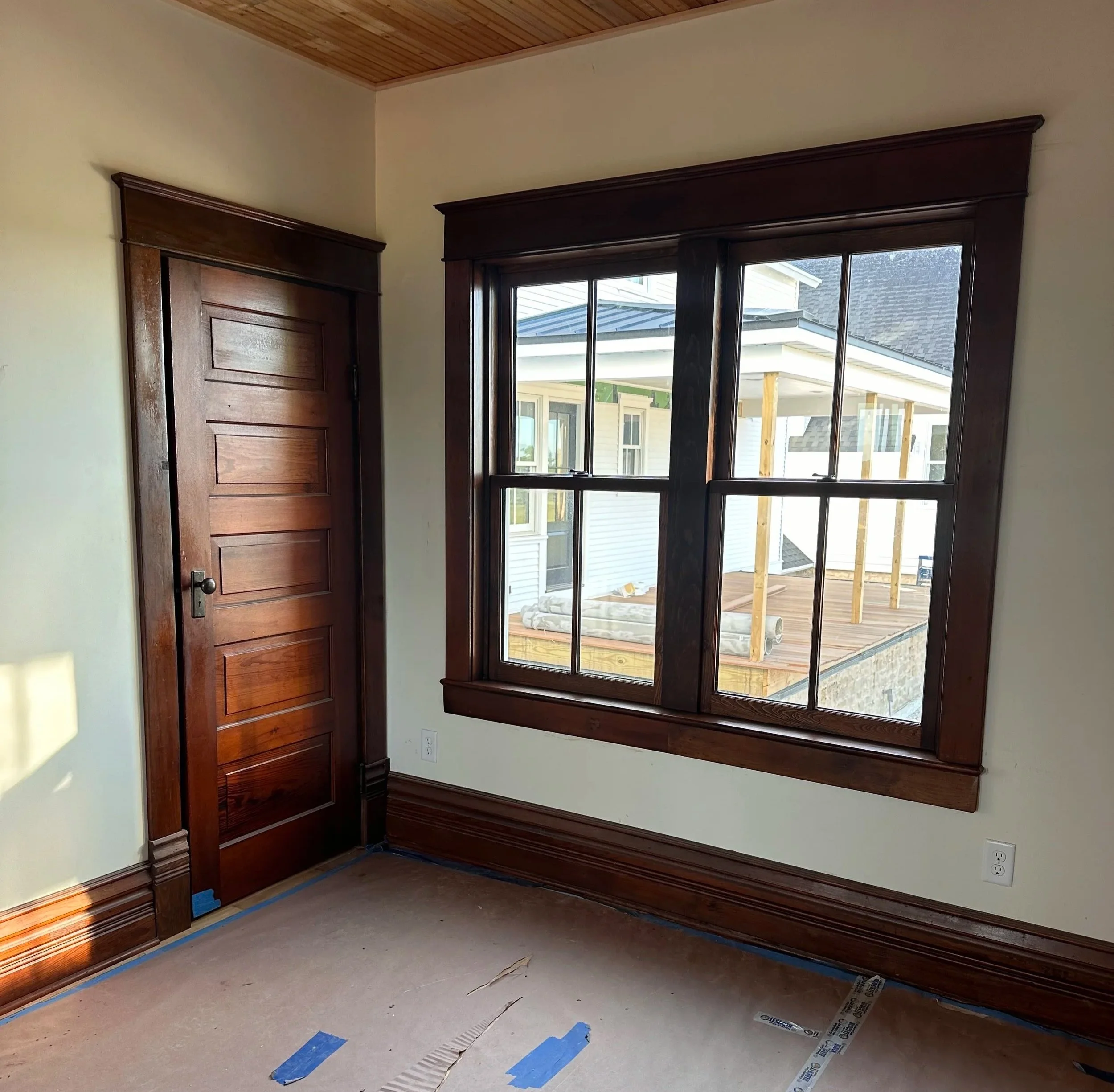 Reclaimed door, casing, and base trim install