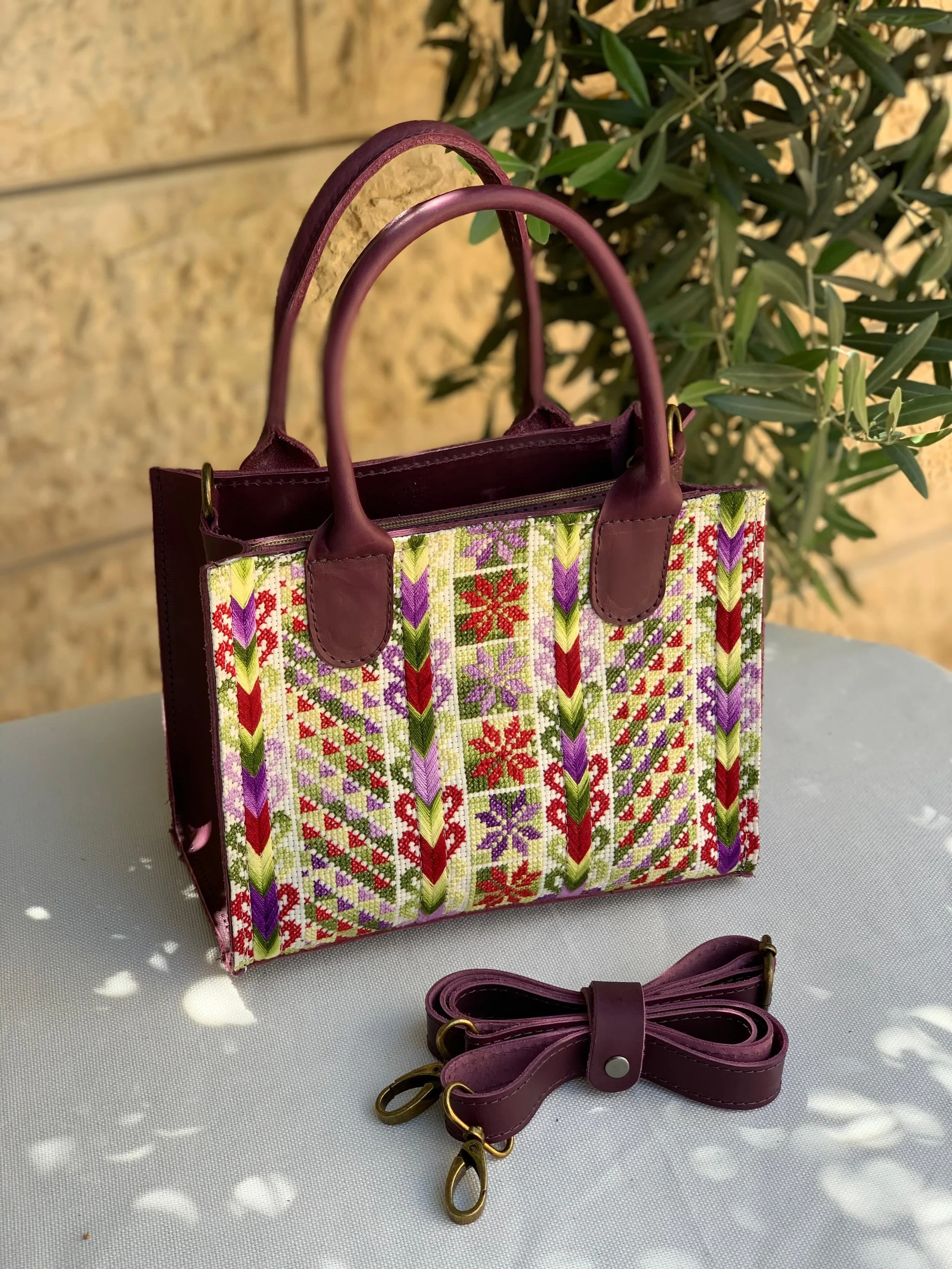 Doaa Mini Tote Bag - Purple Manajeel