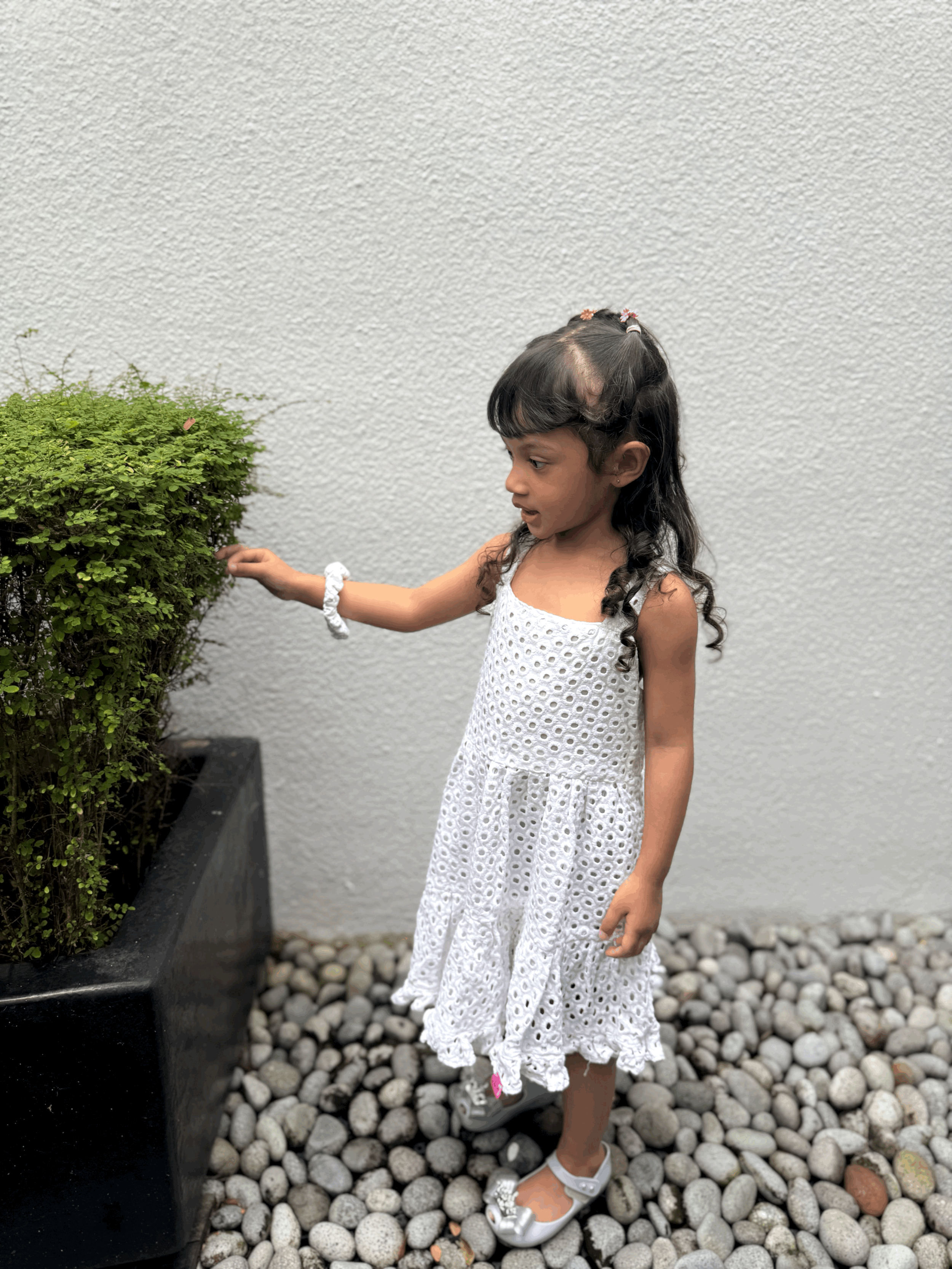 Eyelet Embroidery White Dress