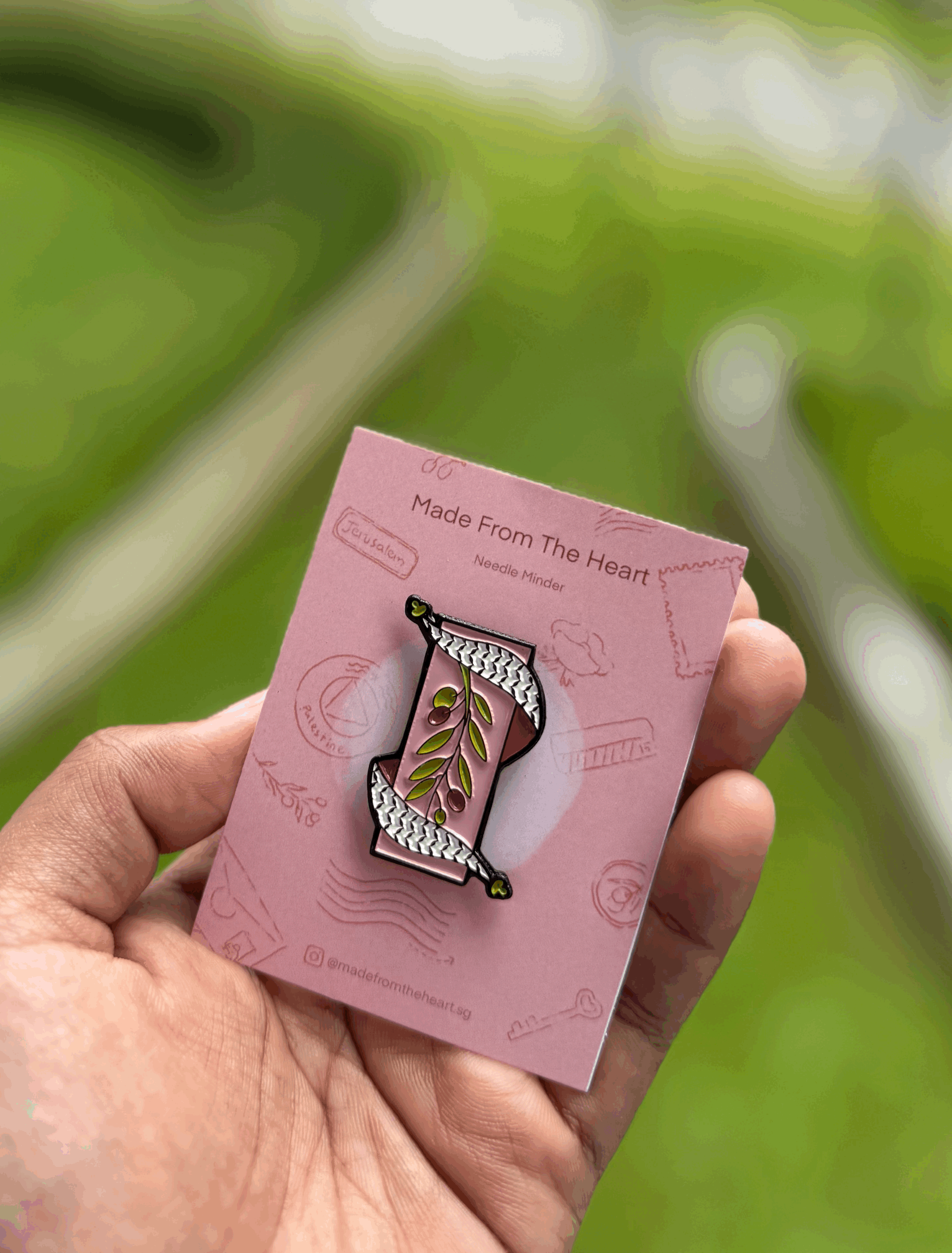 Palestine Olive-Kuffiya Pin